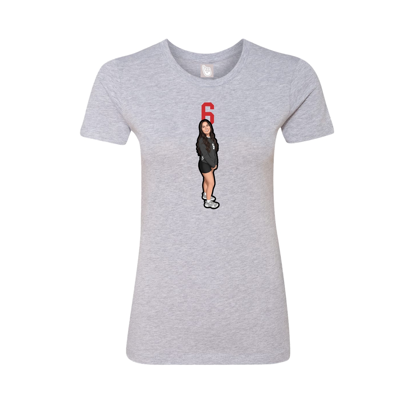 Womens Tee — Number Top in Grey
