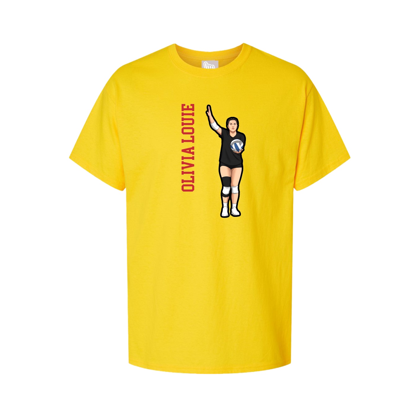 Youth Tee — Name Vertical in Gold