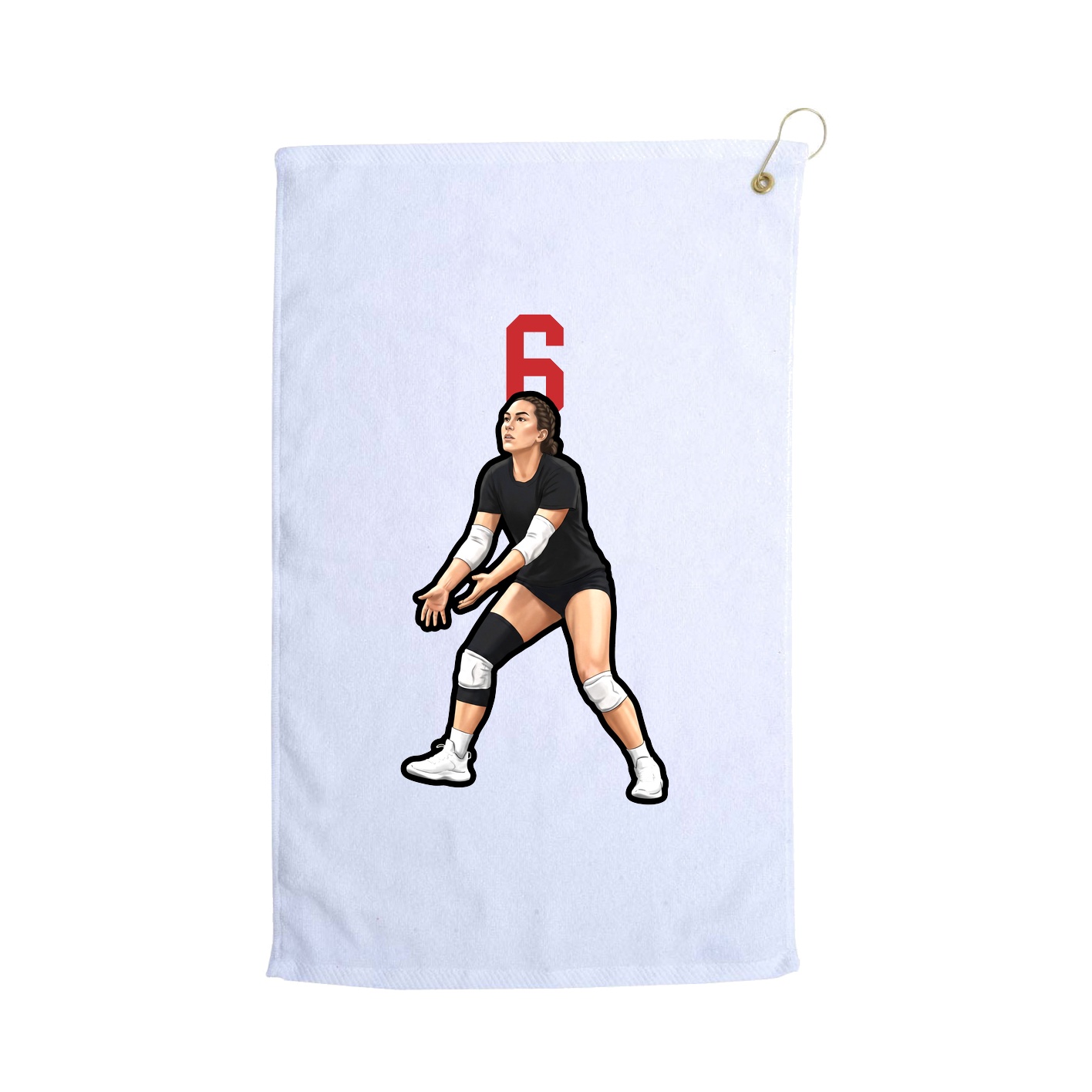 Golf Towel — Number Top in White