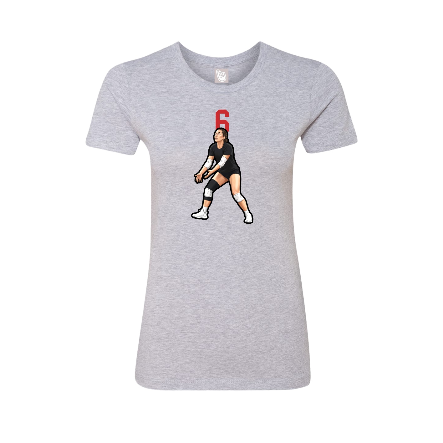 Womens Tee — Number Top in Grey
