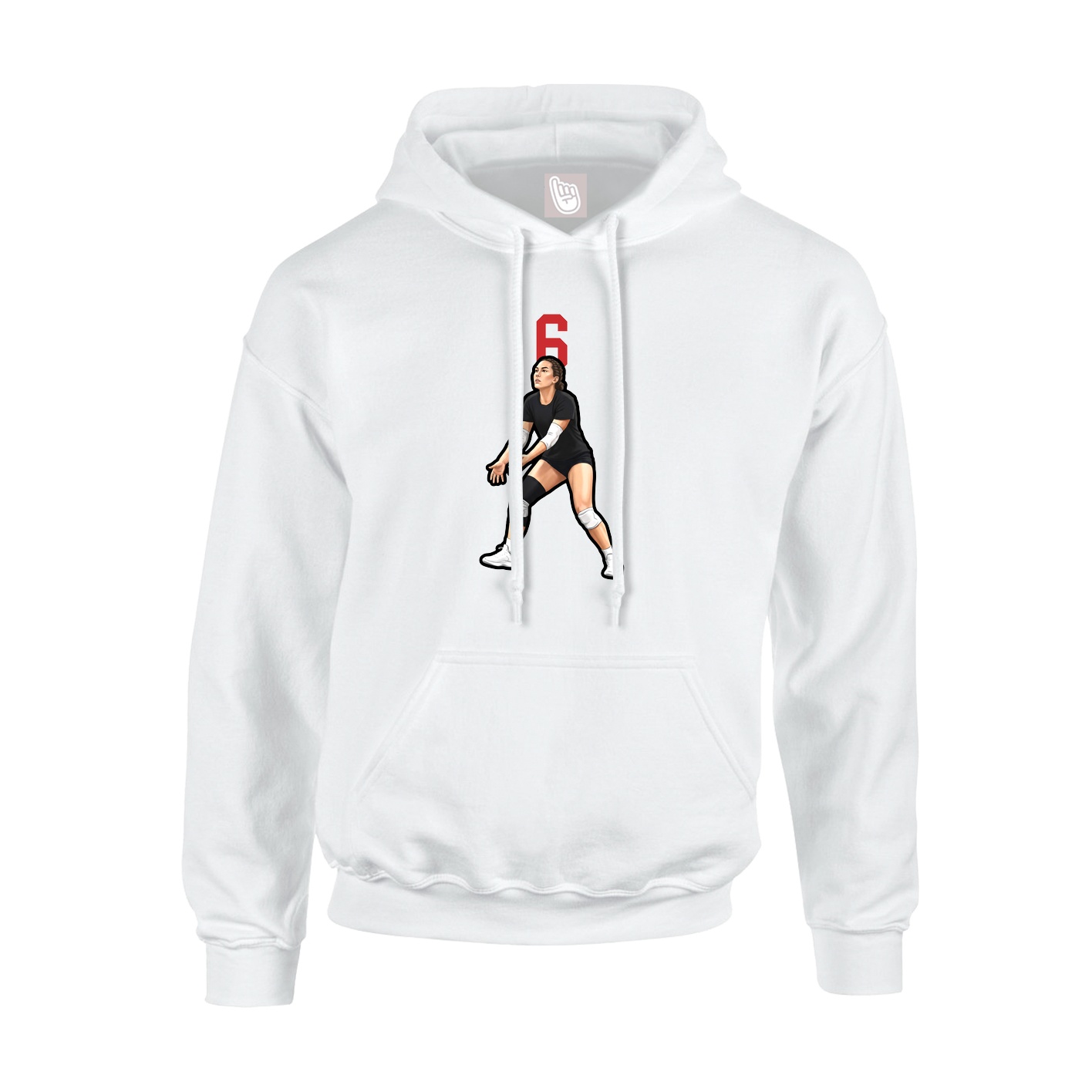 Youth Hoodie — Number Top in White