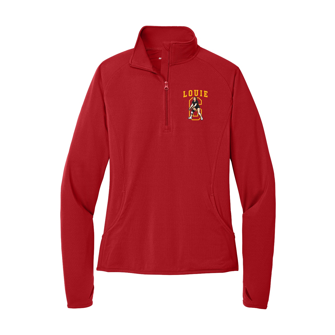 Women's Q-Zip Pullover — Shirsey in Red
