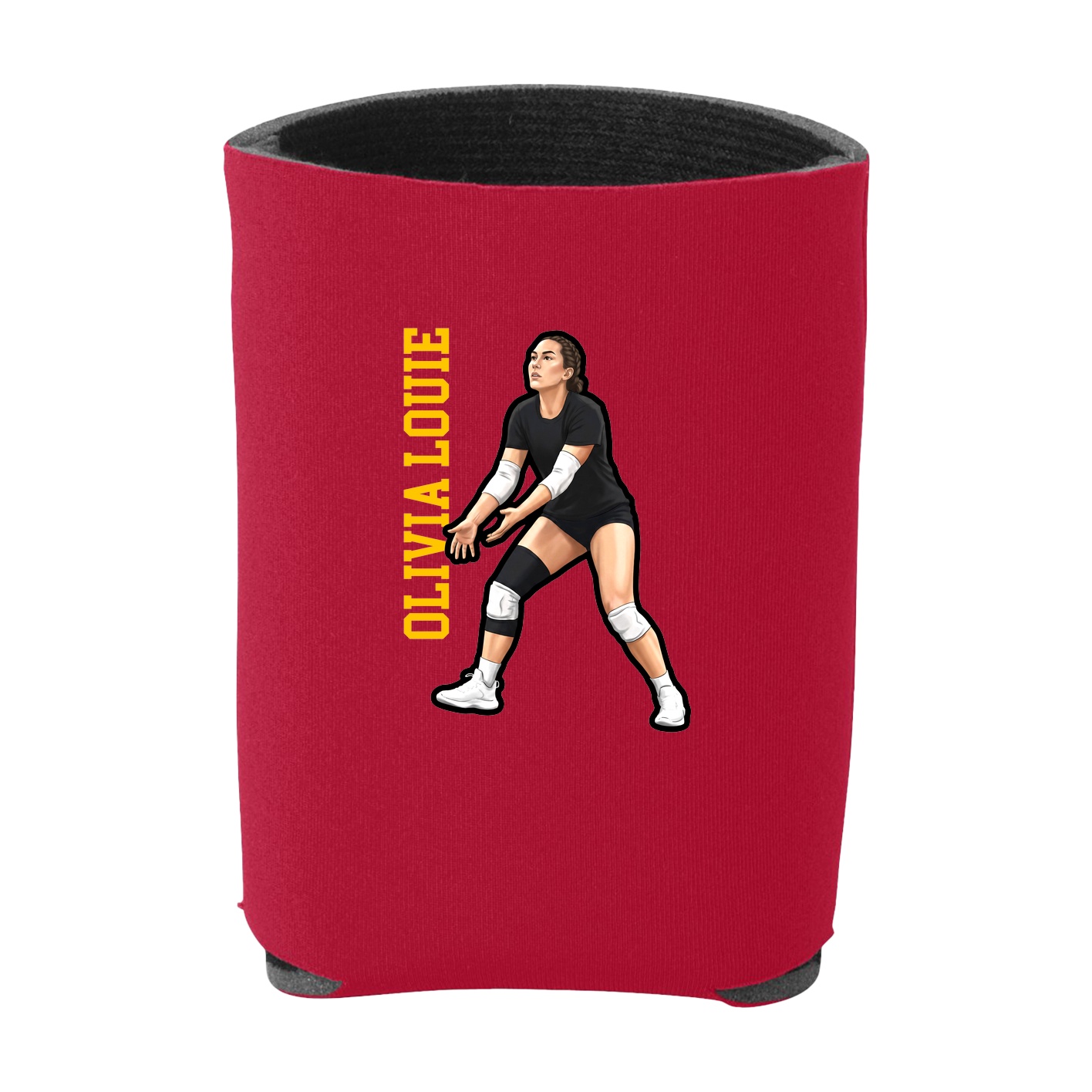 Can Holder — Name Vertical in Red