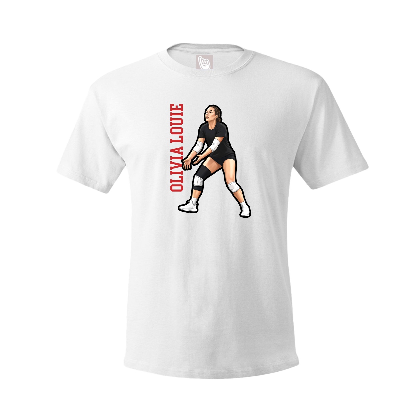 Youth Tee — Name Vertical in White