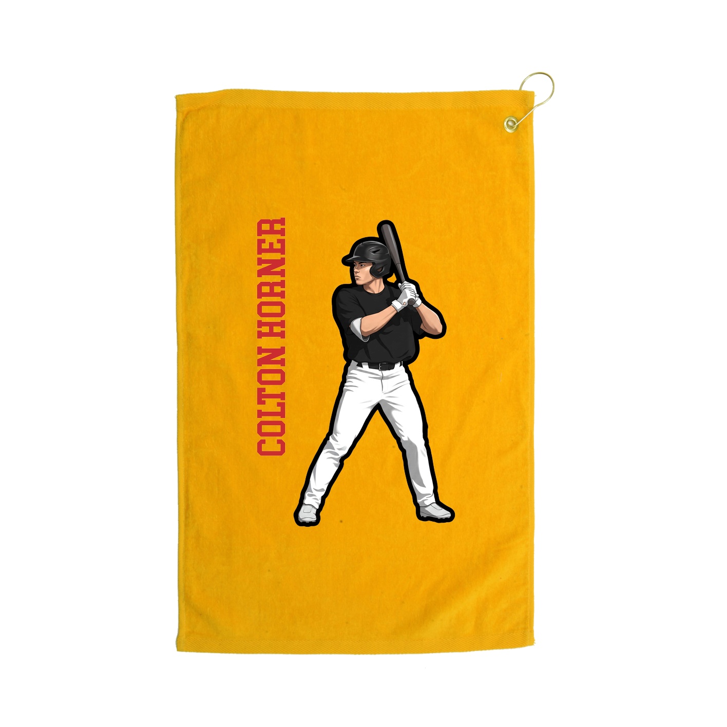 Golf Towel — Name Vertical in Gold