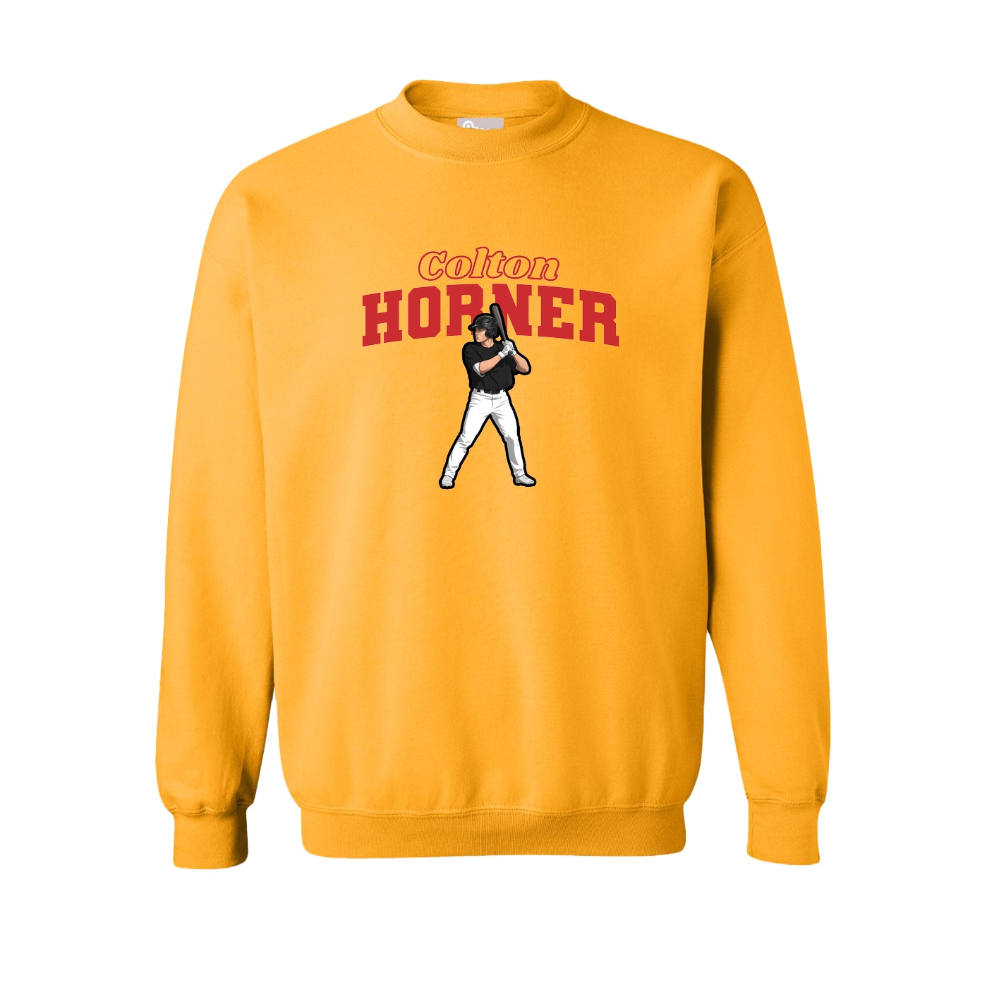 Fleece Crew — Name Arch in Gold