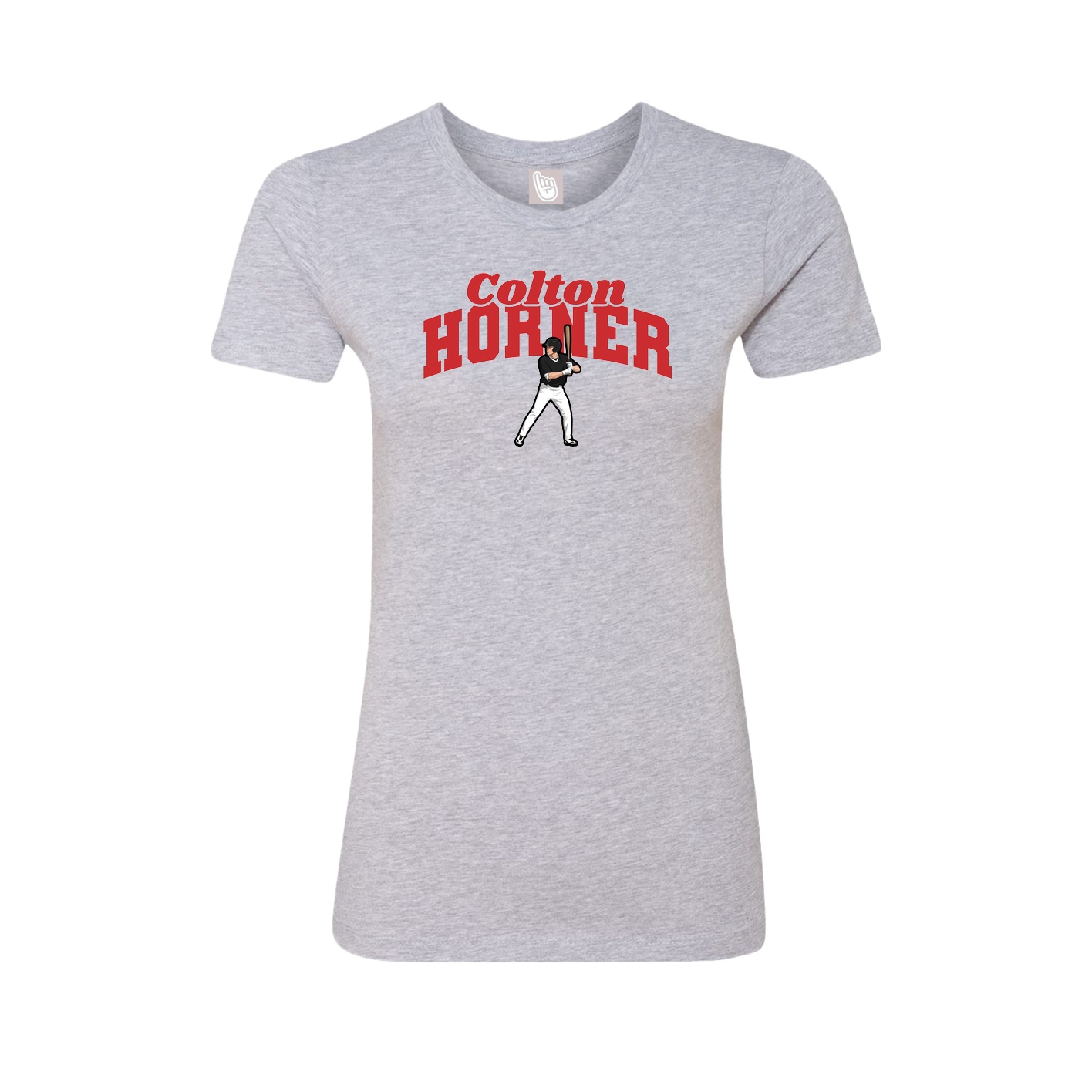 Fitted Women's Tee — Signature Arch in Grey
