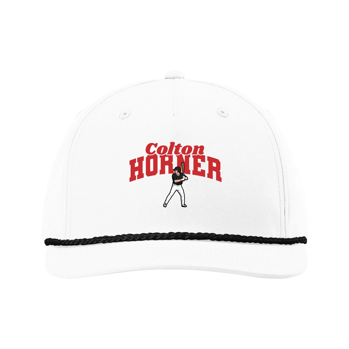 Five-Panel Classic Rope Cap — Signature Arch in White