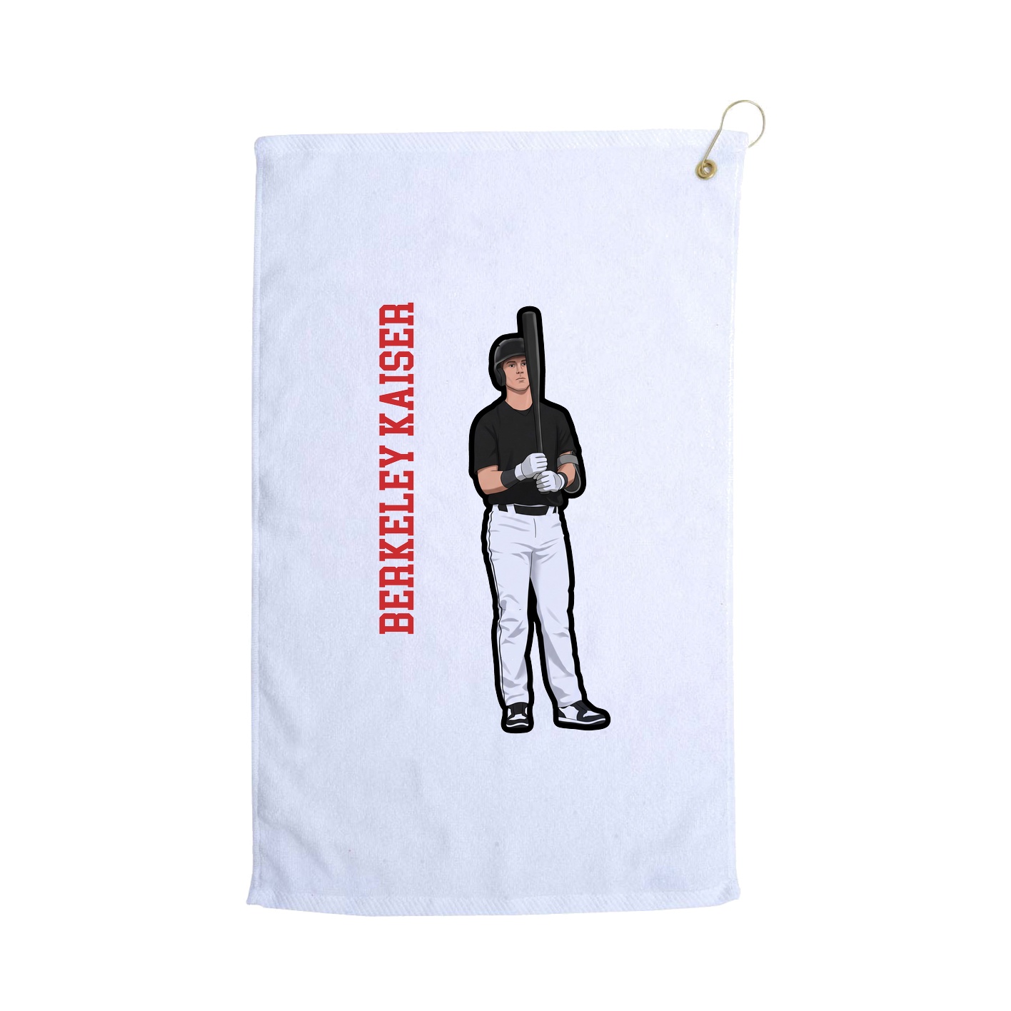 Golf Towel — Name Vertical in White