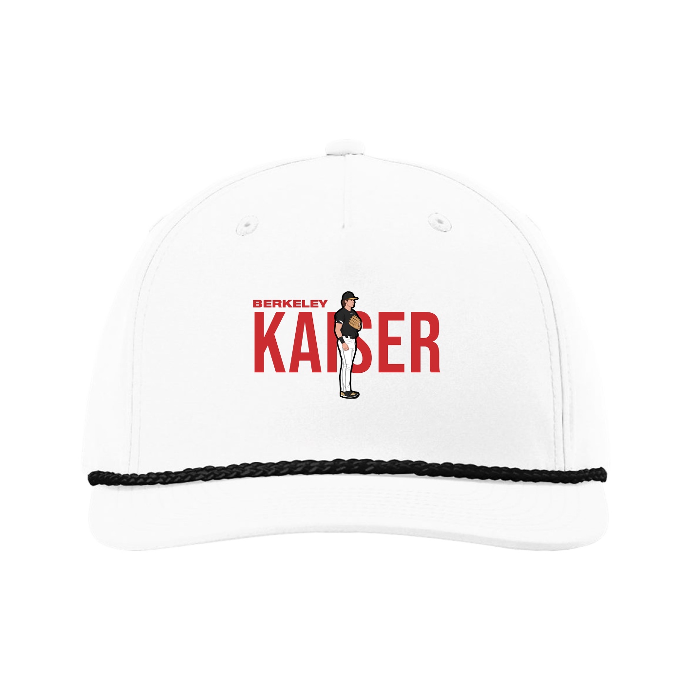 Five-Panel Classic Rope Cap — Player Name in White