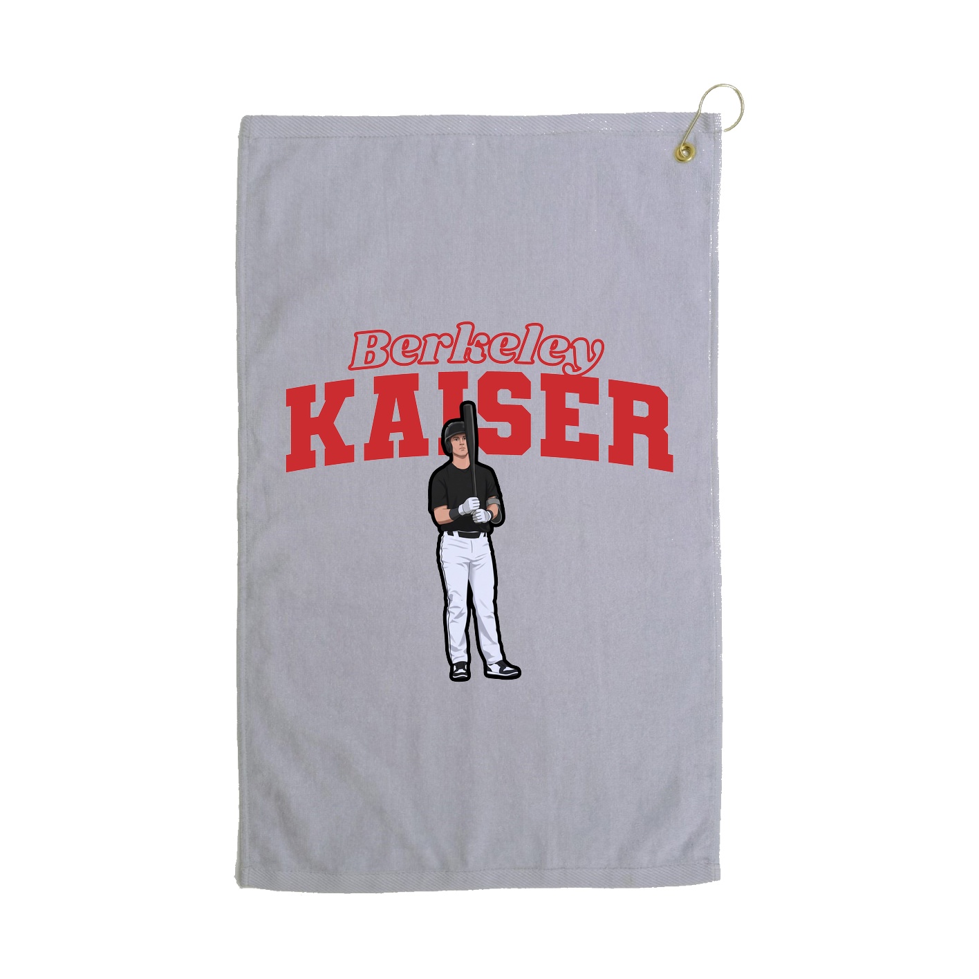 Golf Towel — Name Arch in Grey