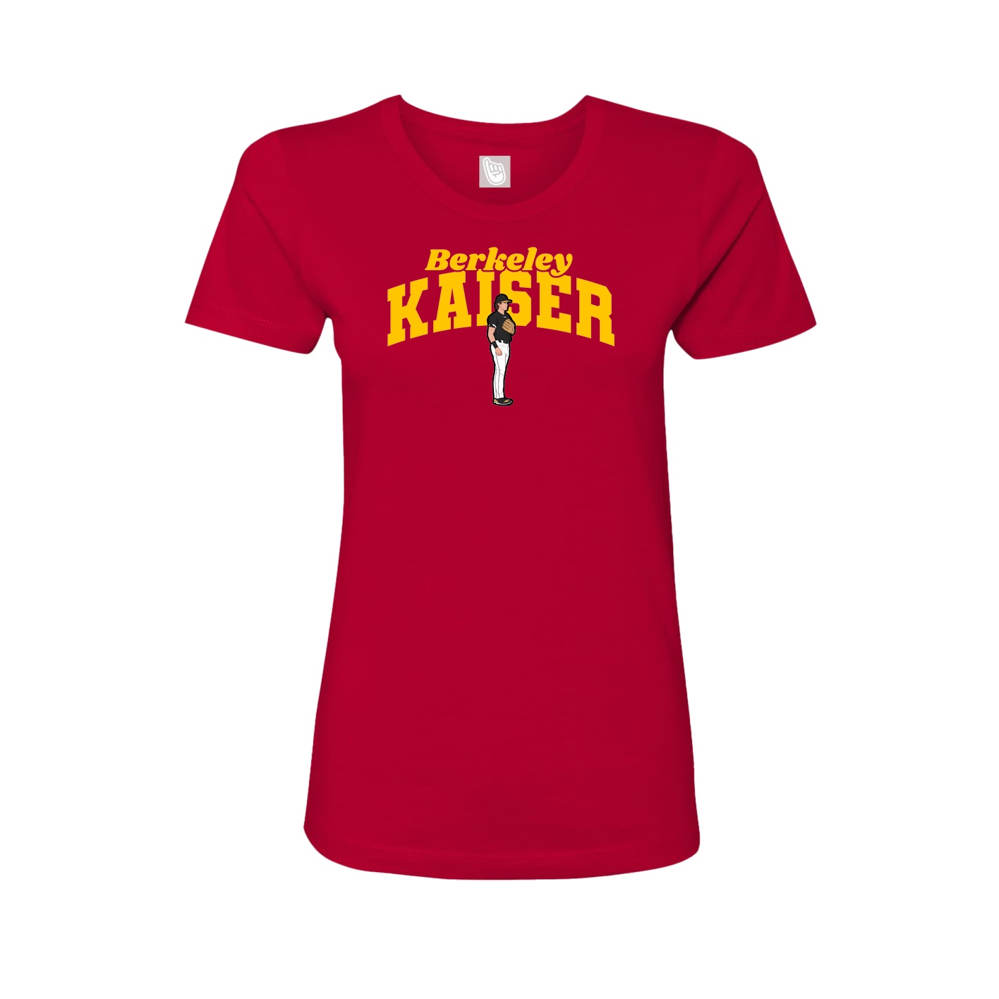 Fitted Women's Tee — Signature Arch in Red