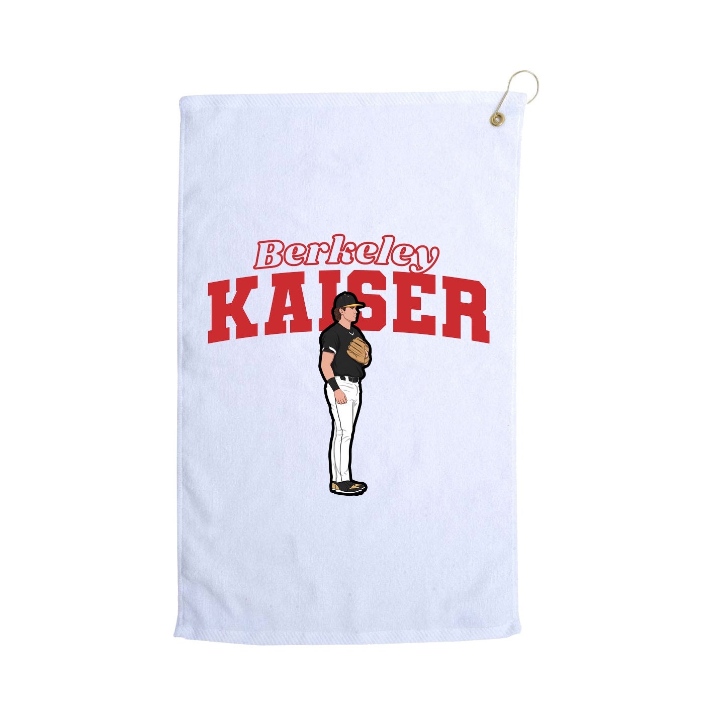 Golf Towel — Name Arch in White