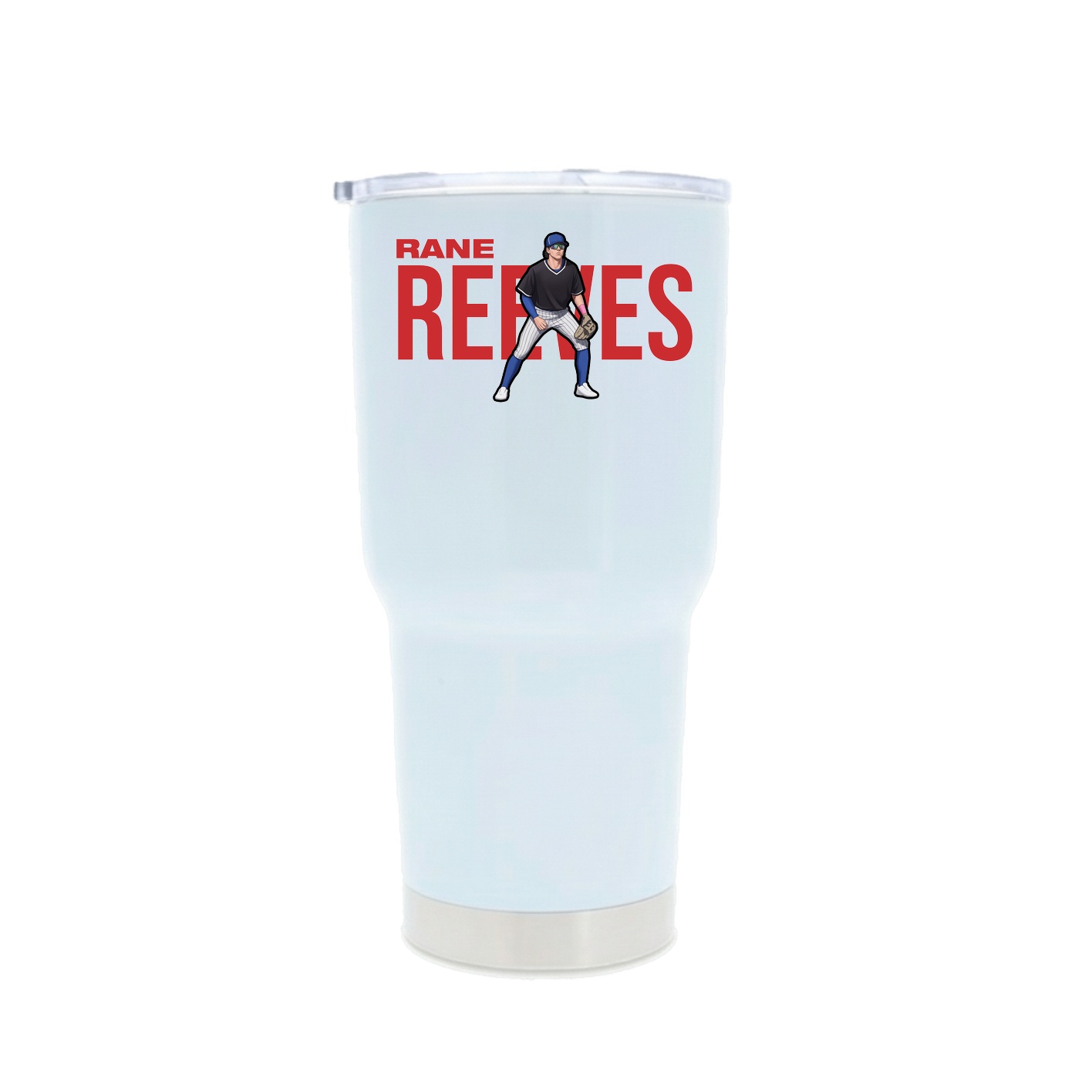 30oz Stainless Steel Tumbler — Player Name in White