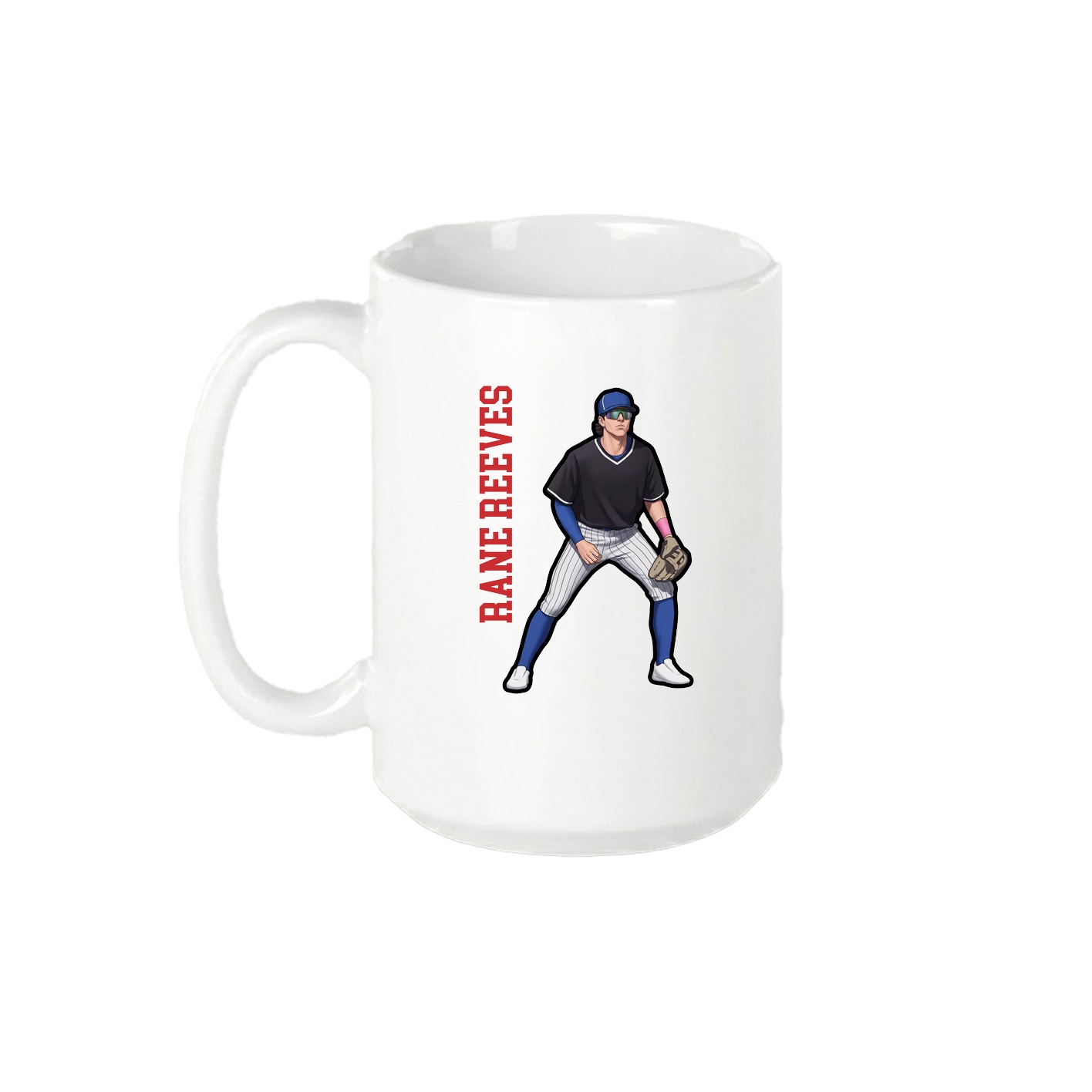 15oz Coffee Mug — Name Vertical in White
