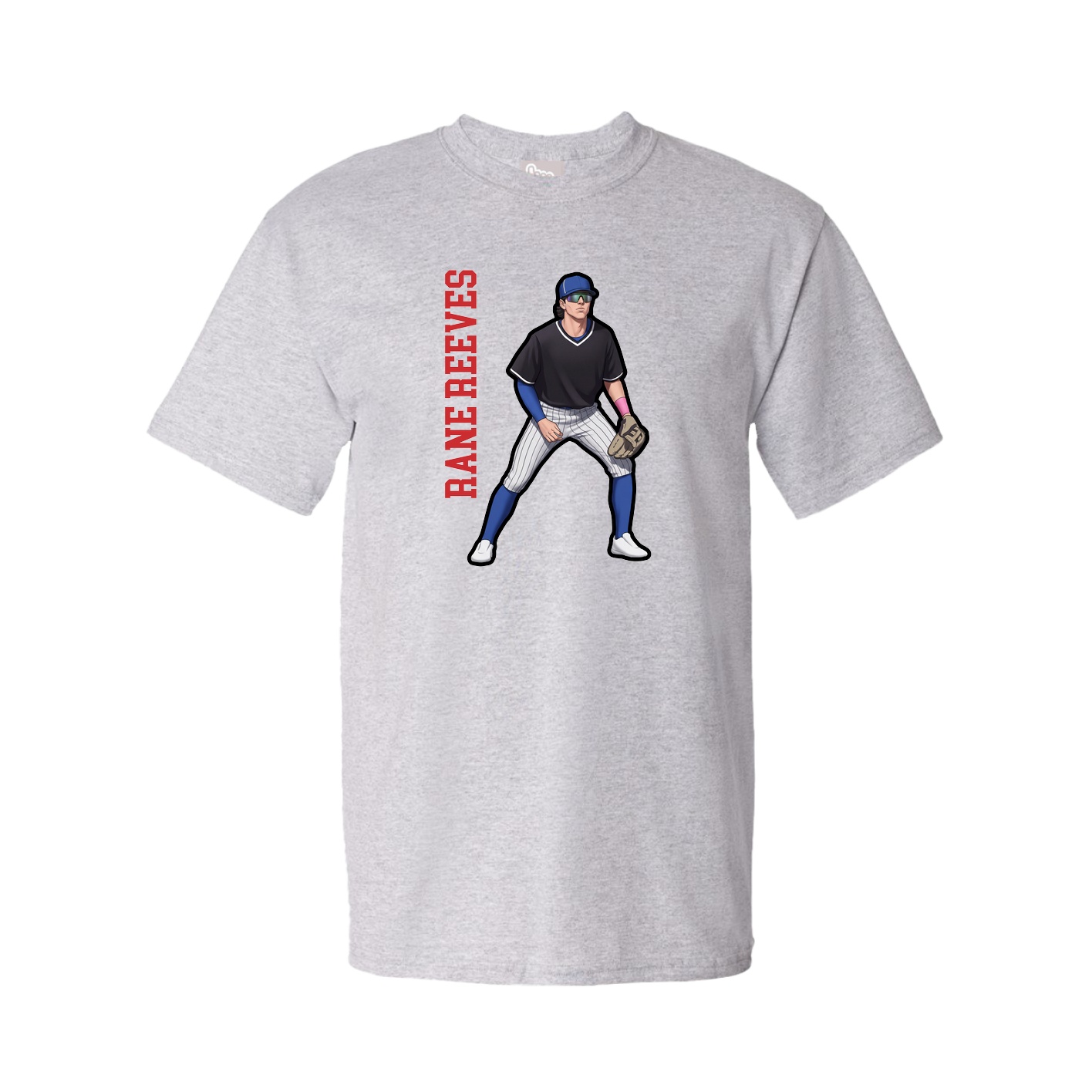 Tee — Name Vertical in Grey