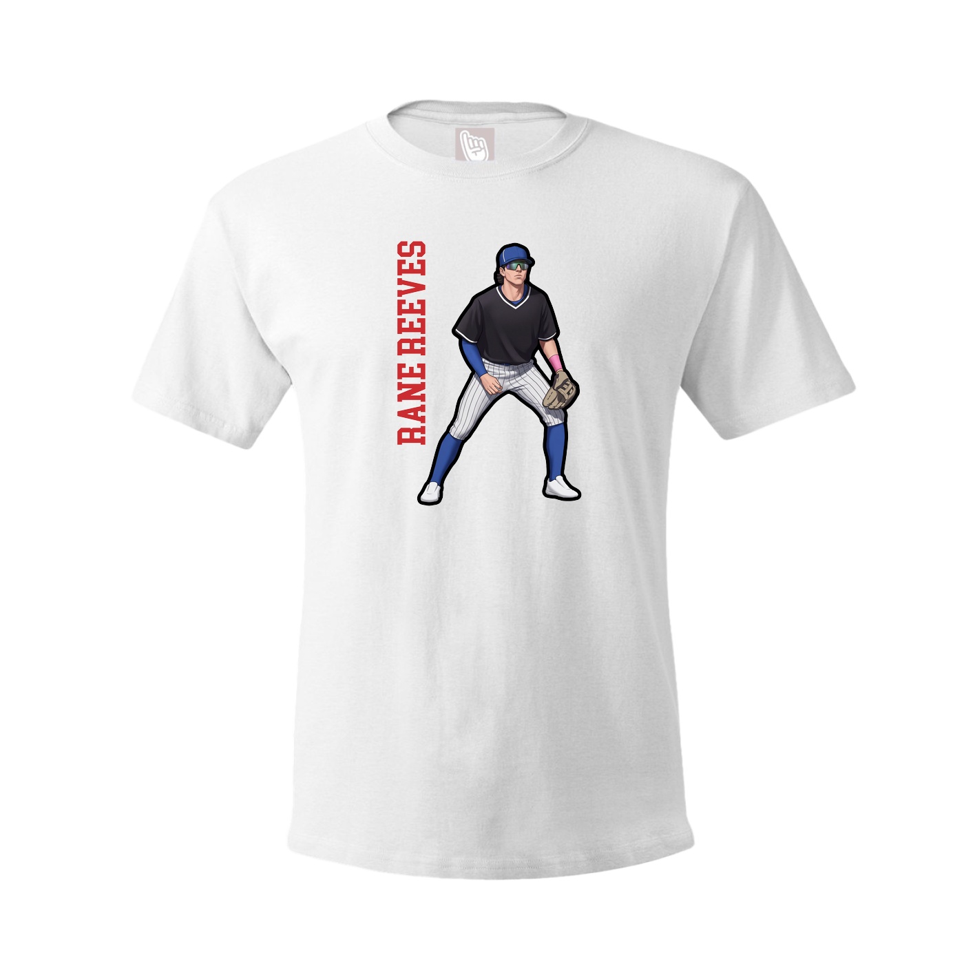 Youth Tee — Name Vertical in White