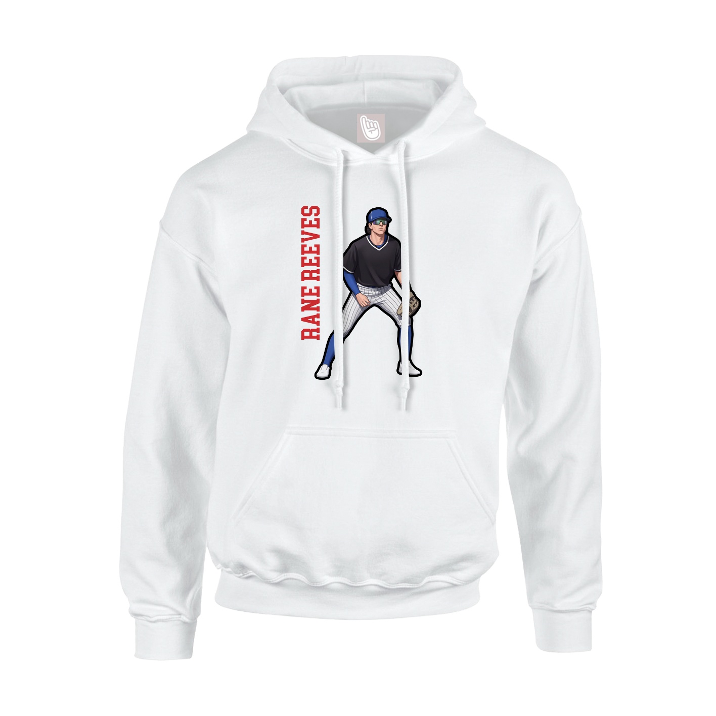 Youth Hoodie — Name Vertical in White