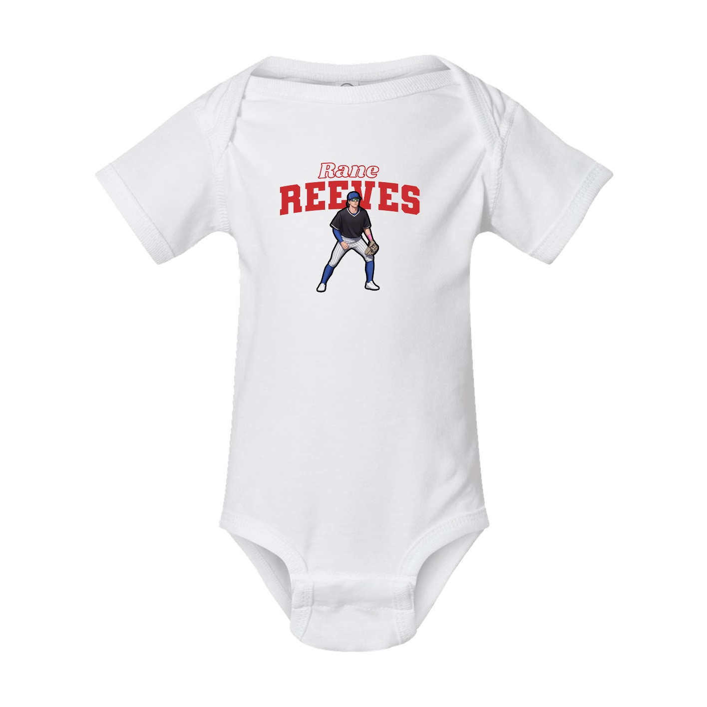 Baby Onesie — Name Arch in White