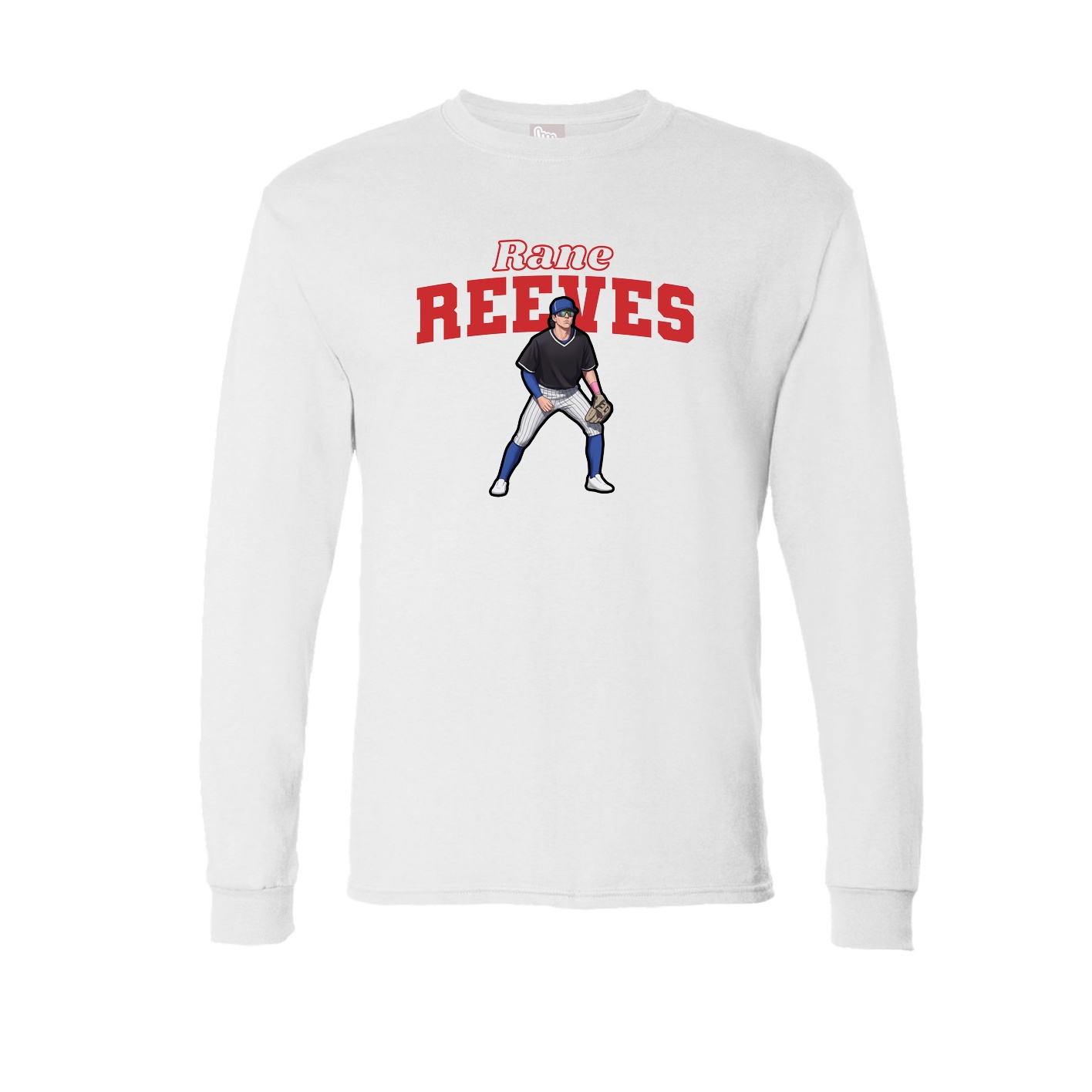 Long Sleeve Tee — Name Arch in White