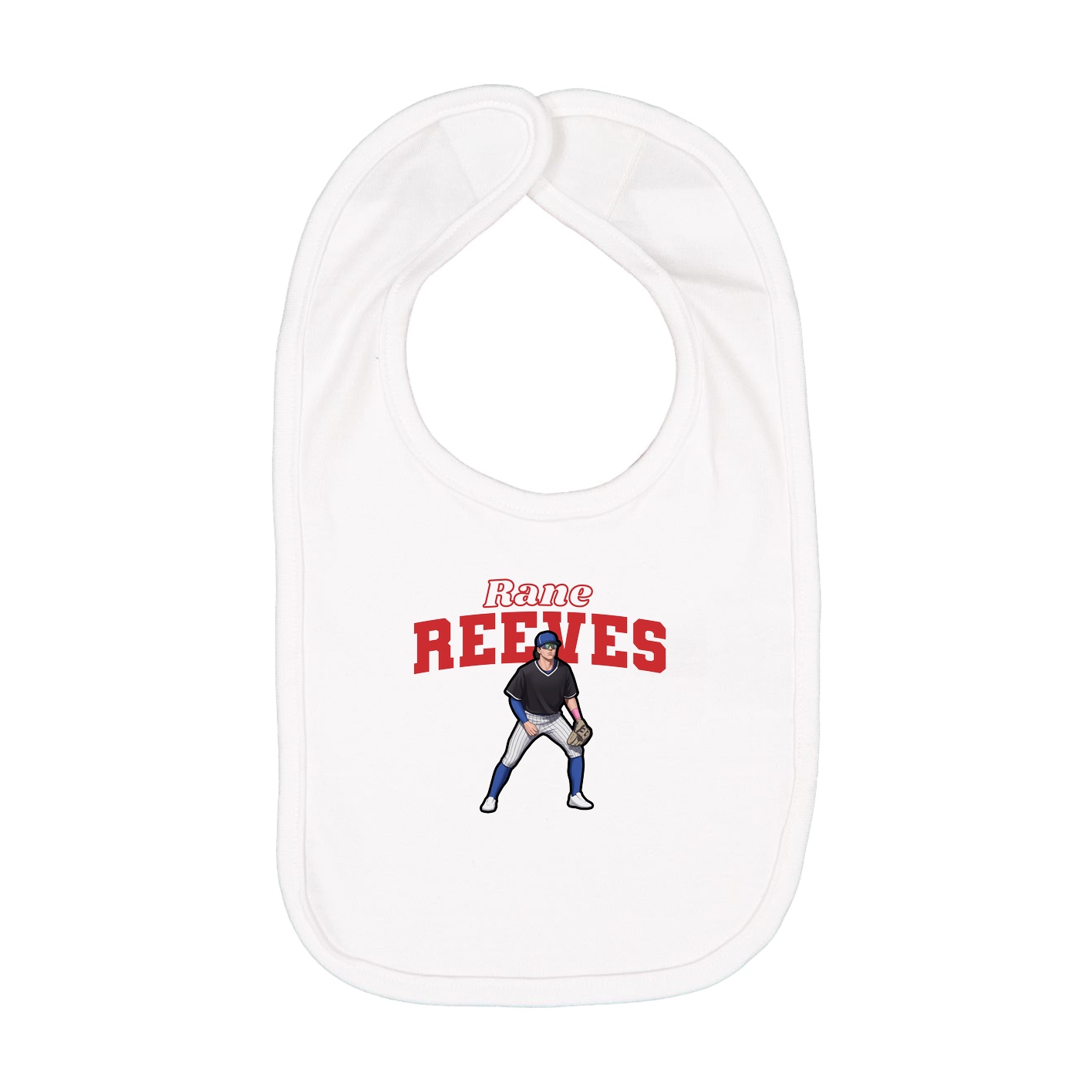 Infant Bib — Name Arch in White