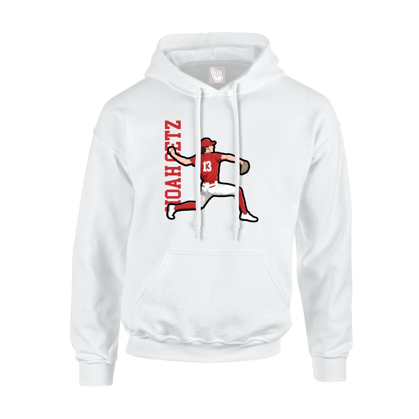 Hoodie — Name Vertical in White