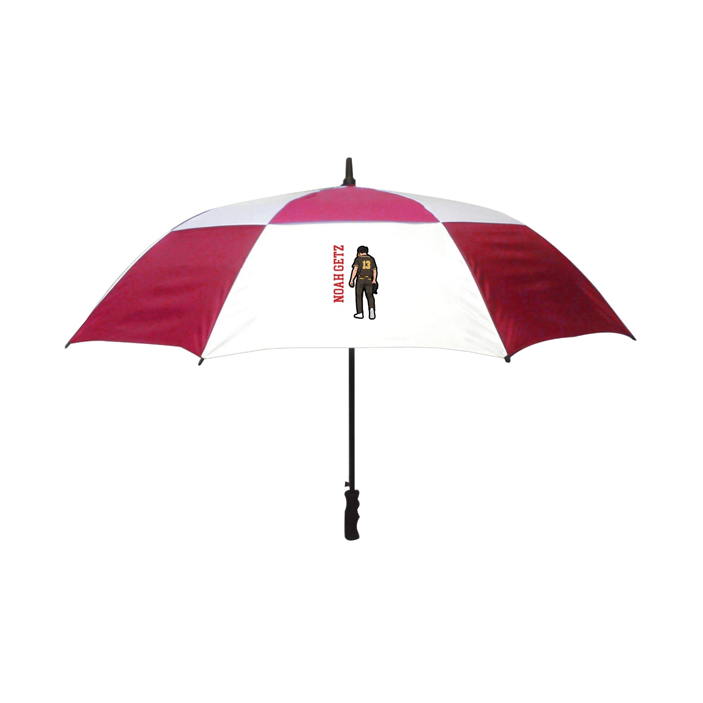 Golf Umbrella — Name Vertical in Red