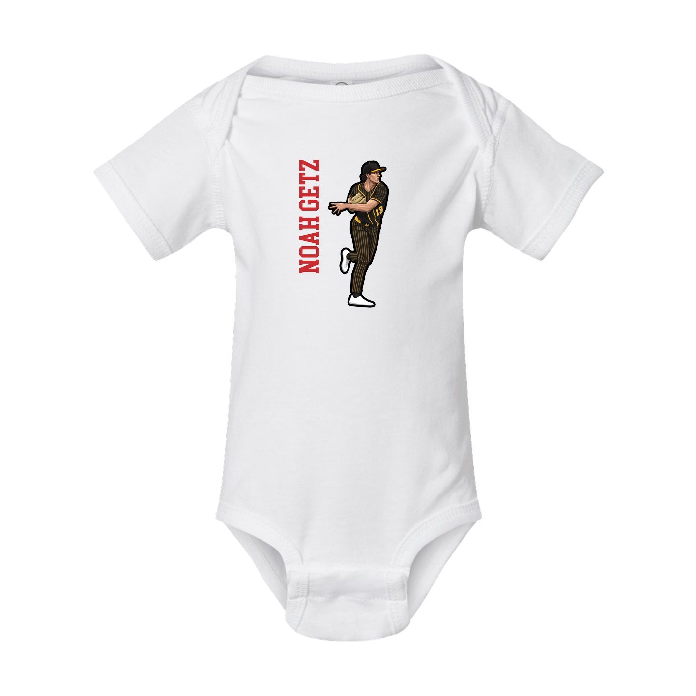 Baby Onesie — Name Vertical in White