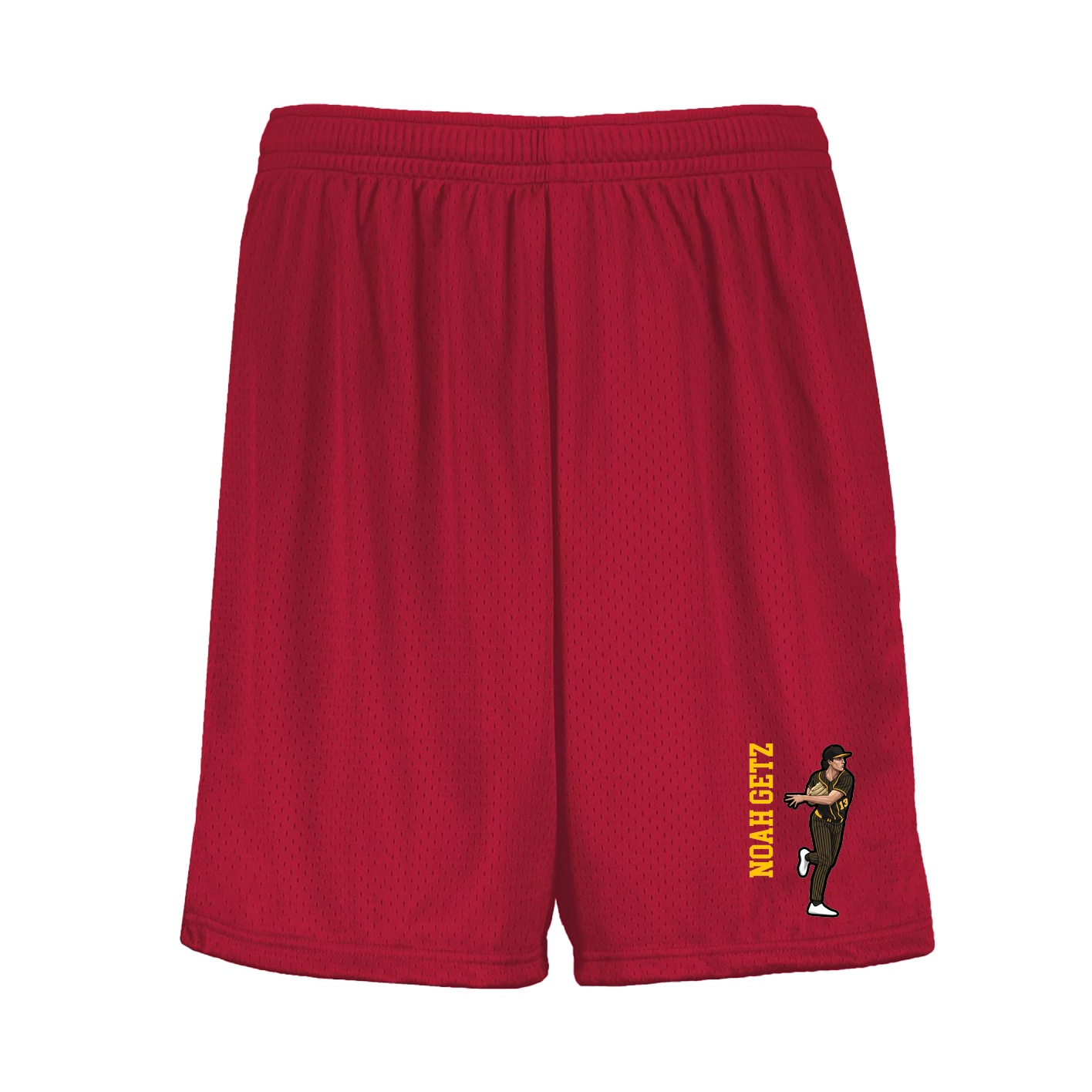 Shorts — Name Vertical in Red