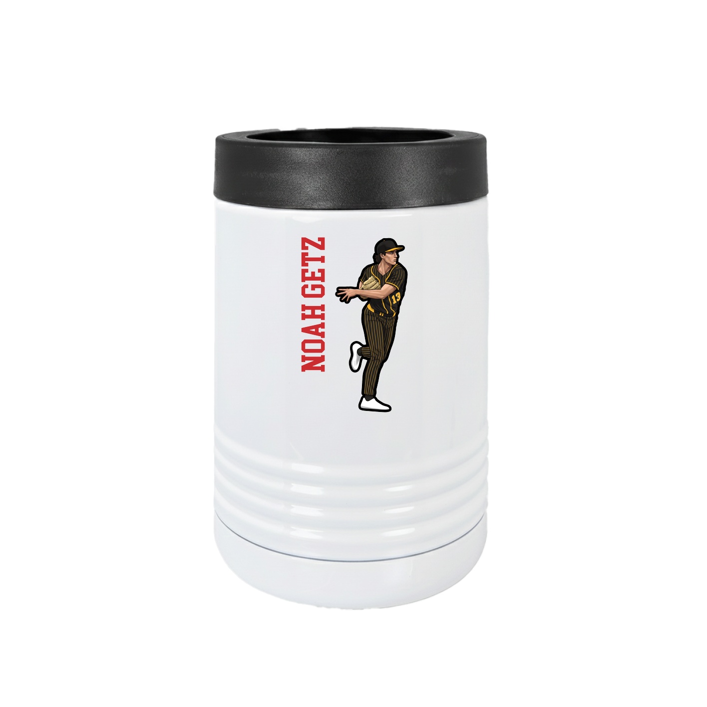 Beverage Holder — Name Vertical in White