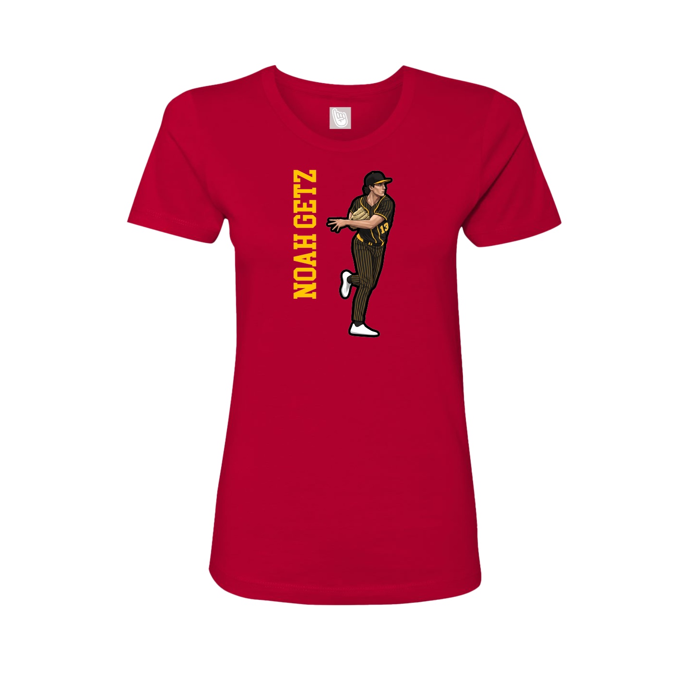 Womens Tee — Name Vertical in Red