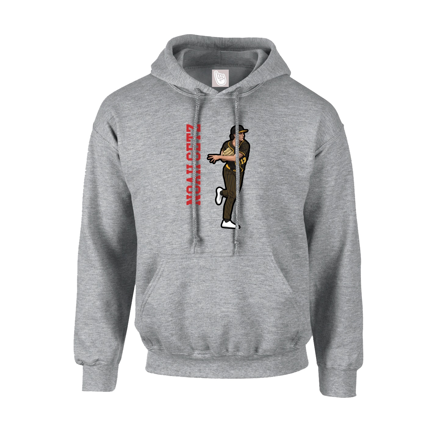 Hoodie — Name Vertical in Grey