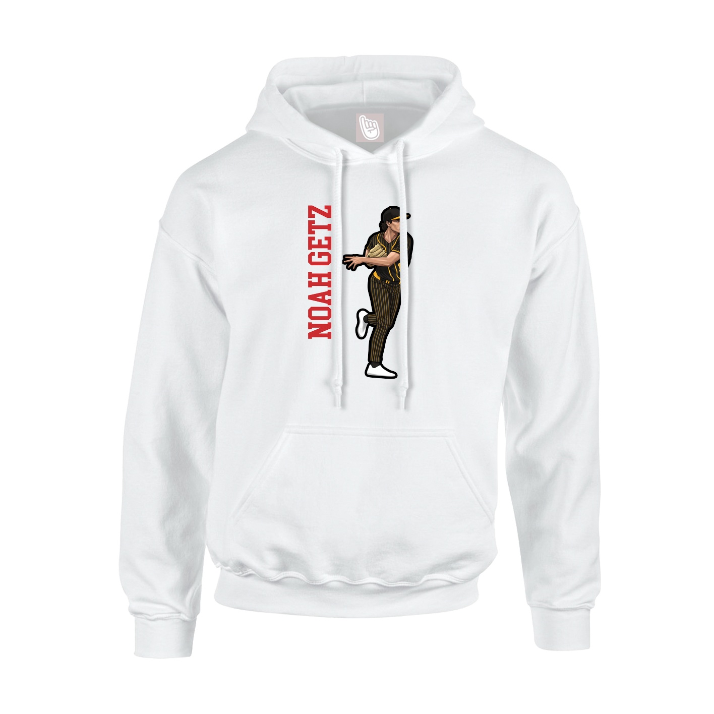 Youth Hoodie — Name Vertical in White