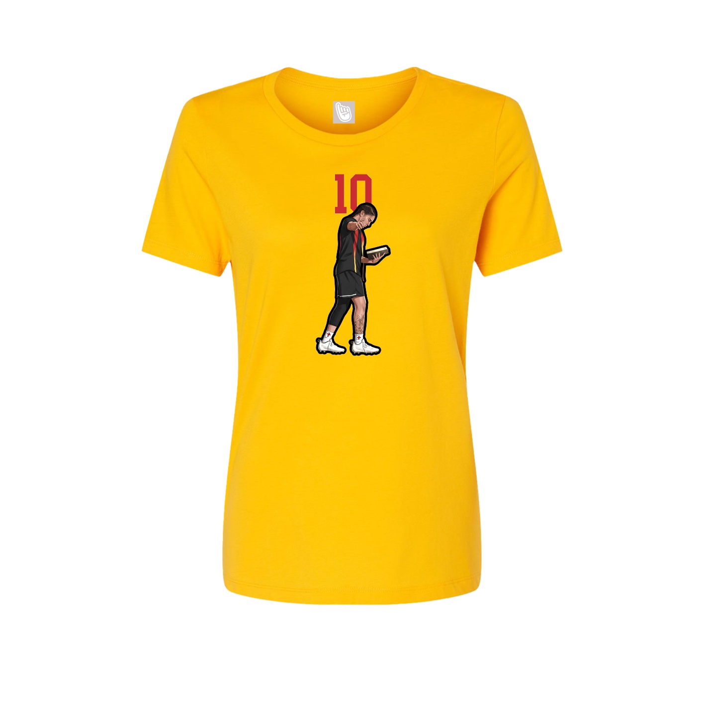 Womens Tee — Number Top in Gold