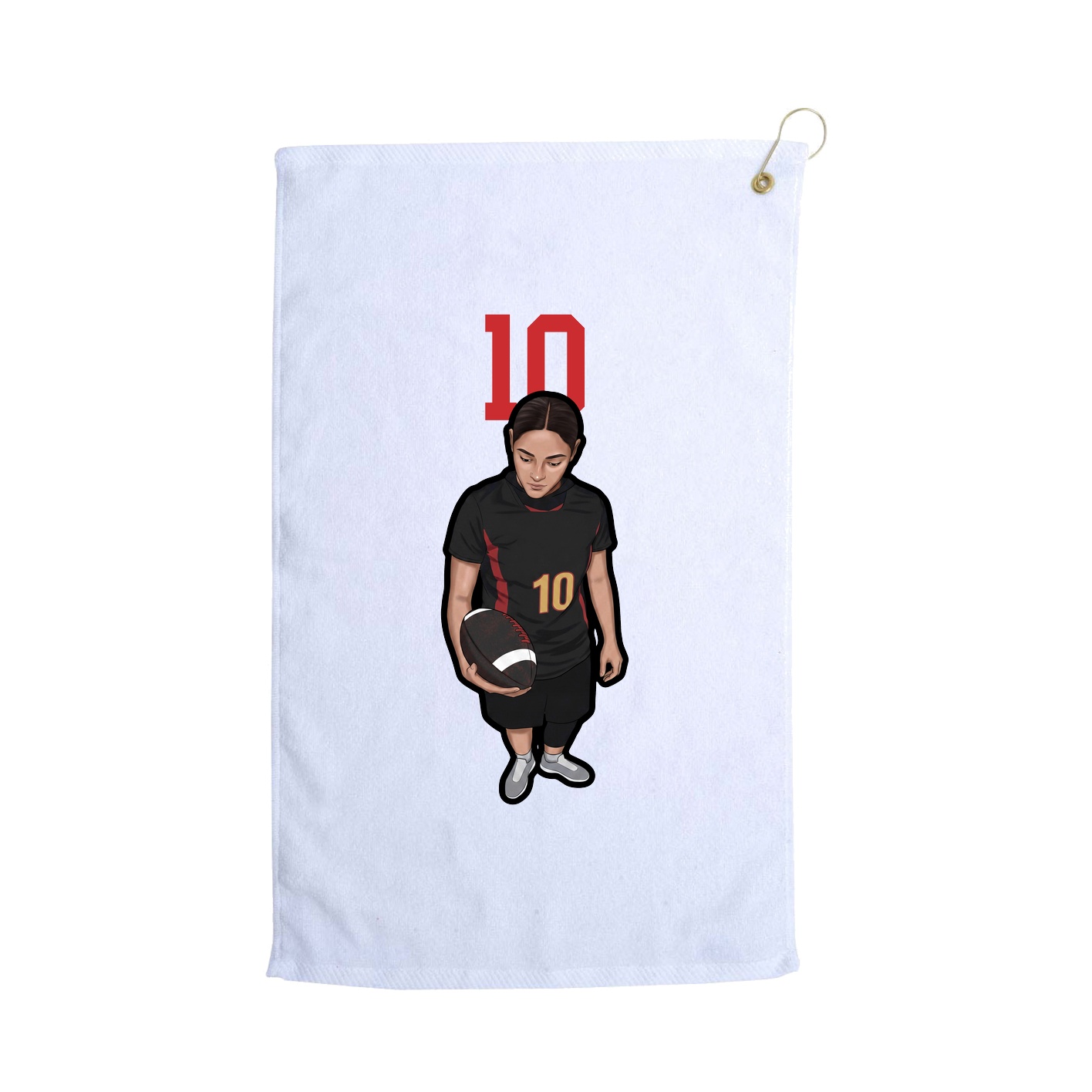 Golf Towel — Number Top in White