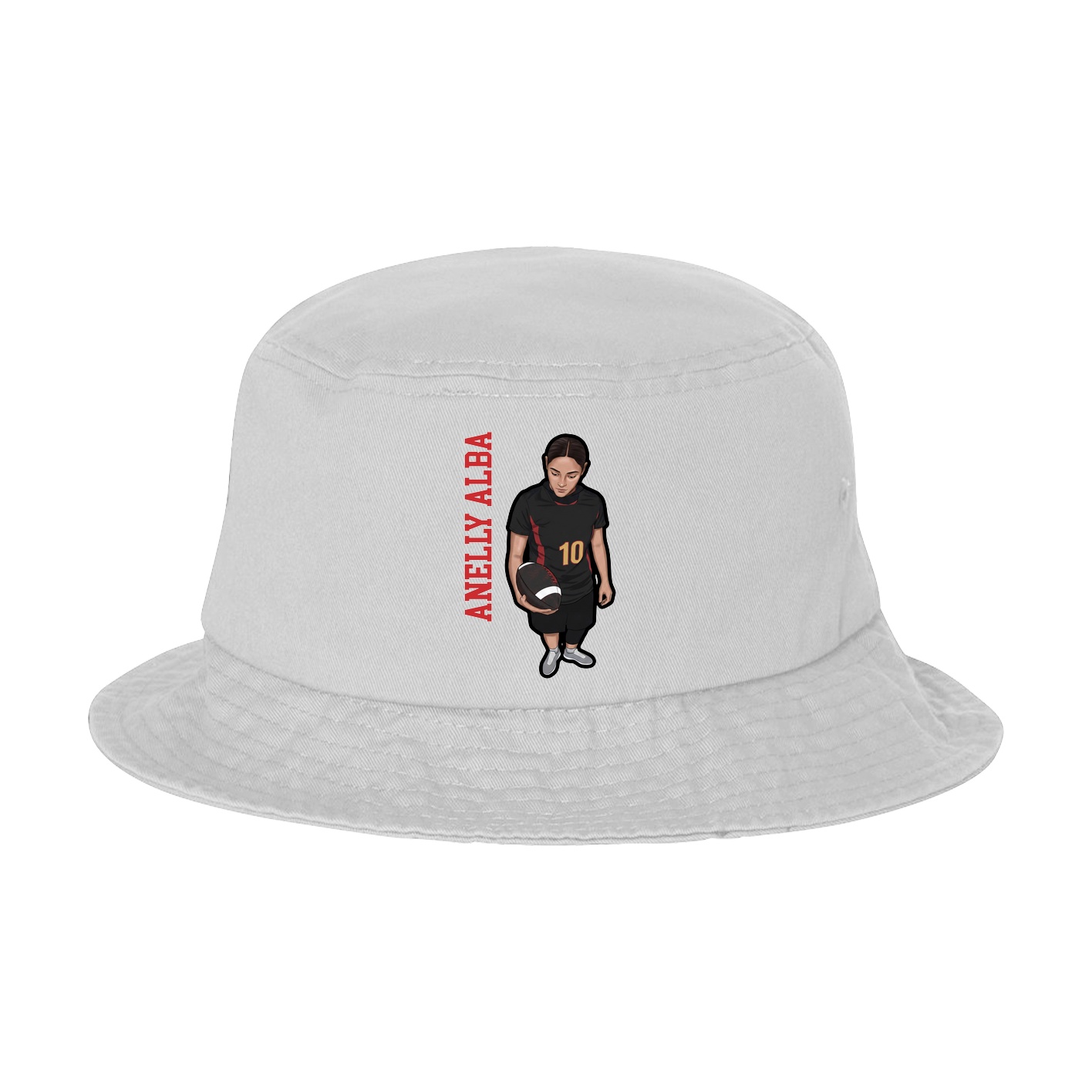 Bucket Cap — Name Vertical in White