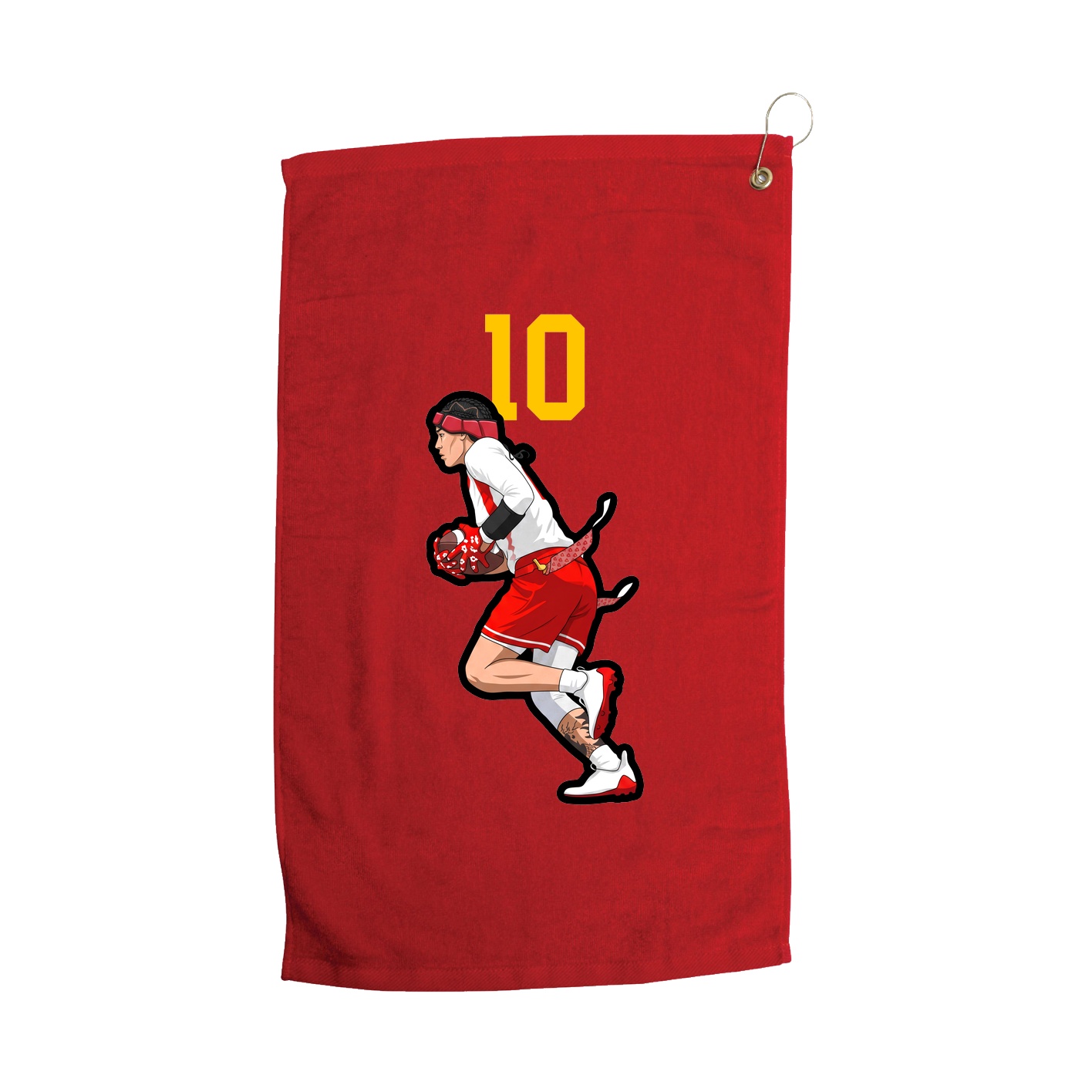 Golf Towel — Number Top in Red