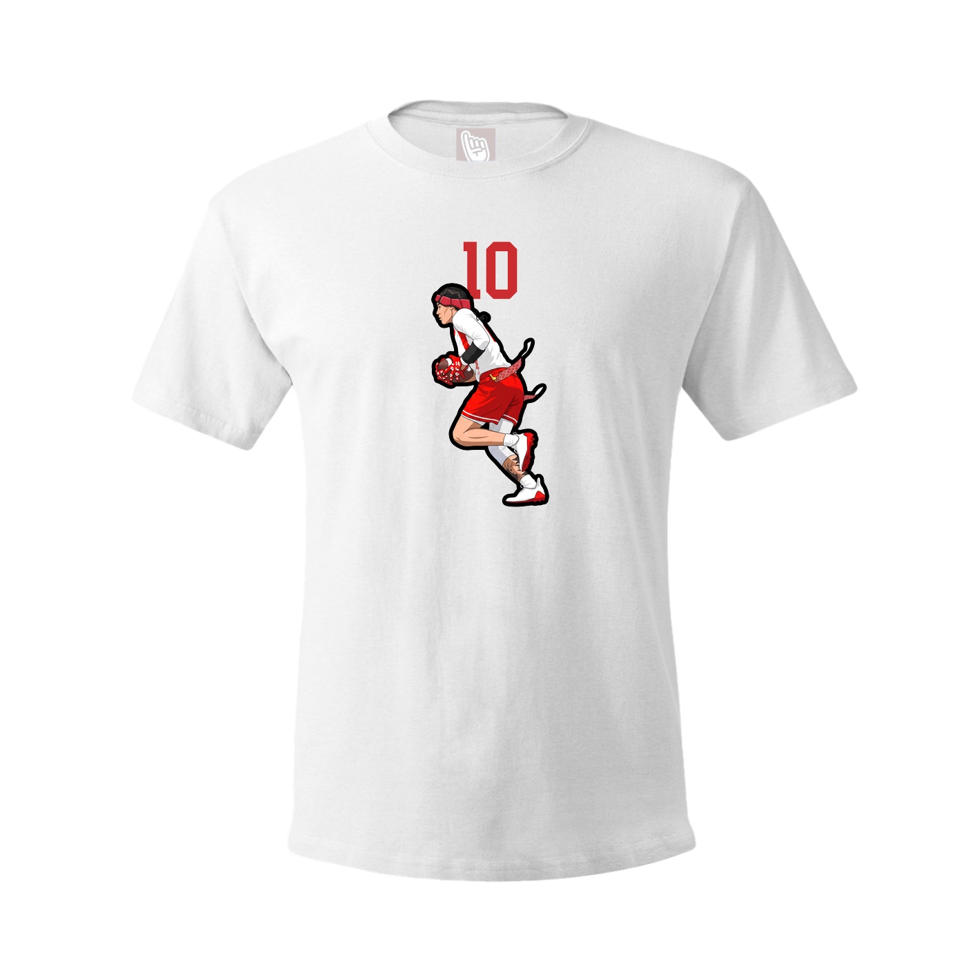 Youth Tee — Number Top in White