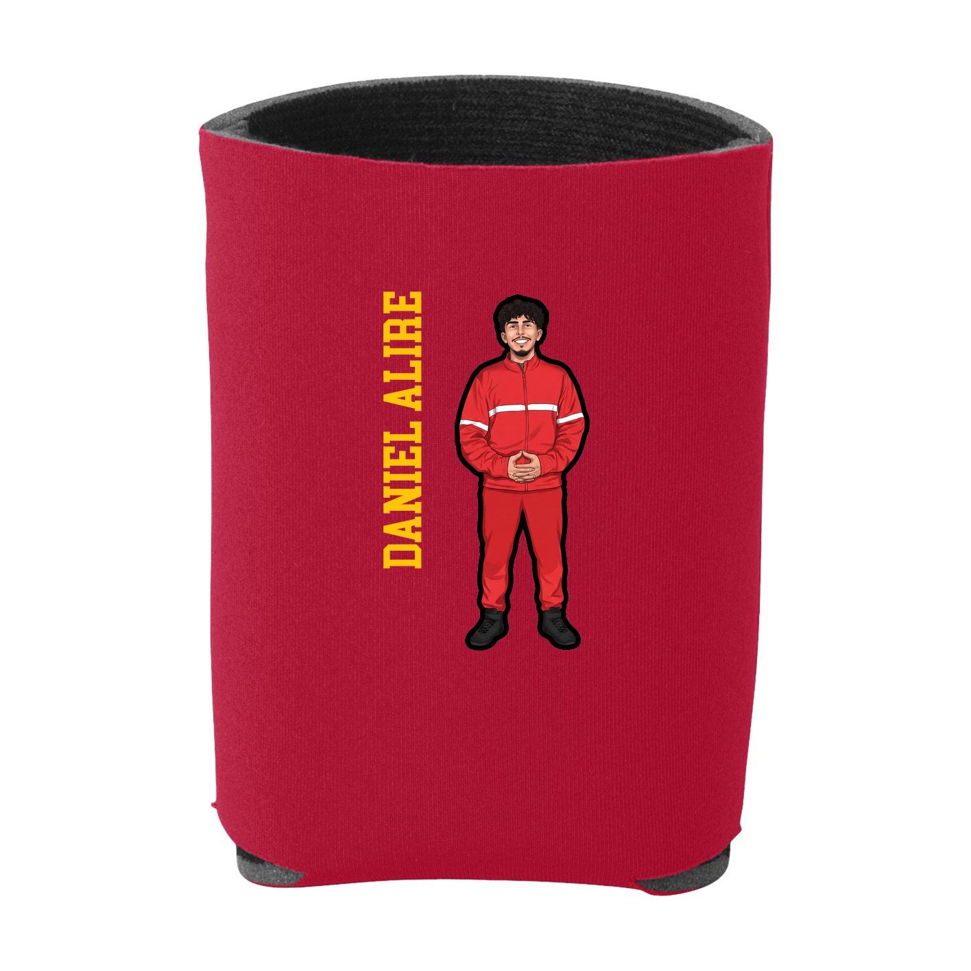 Can Holder — Name Vertical in Red
