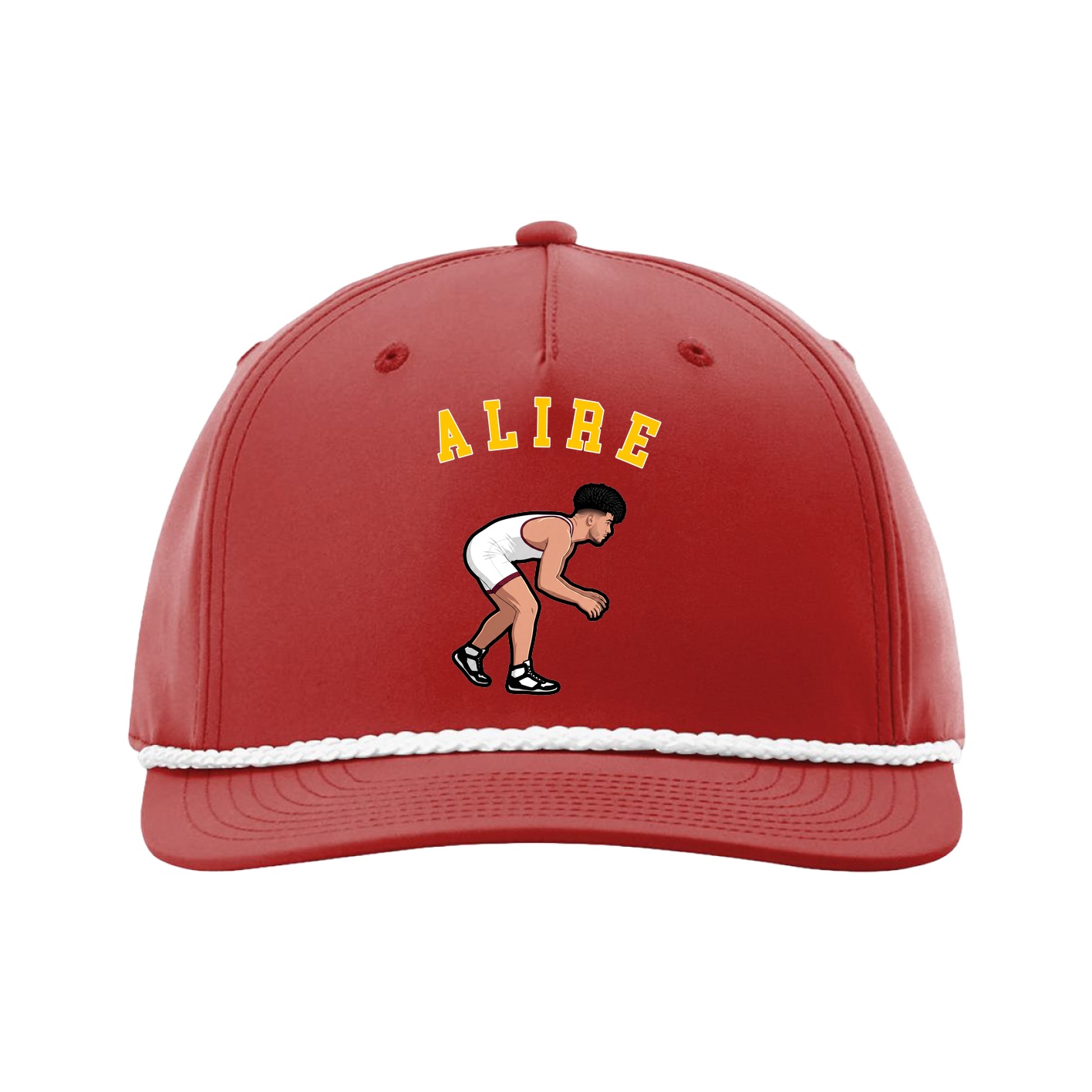 Five-Panel Classic Rope Cap — Shirsey Arch in Red
