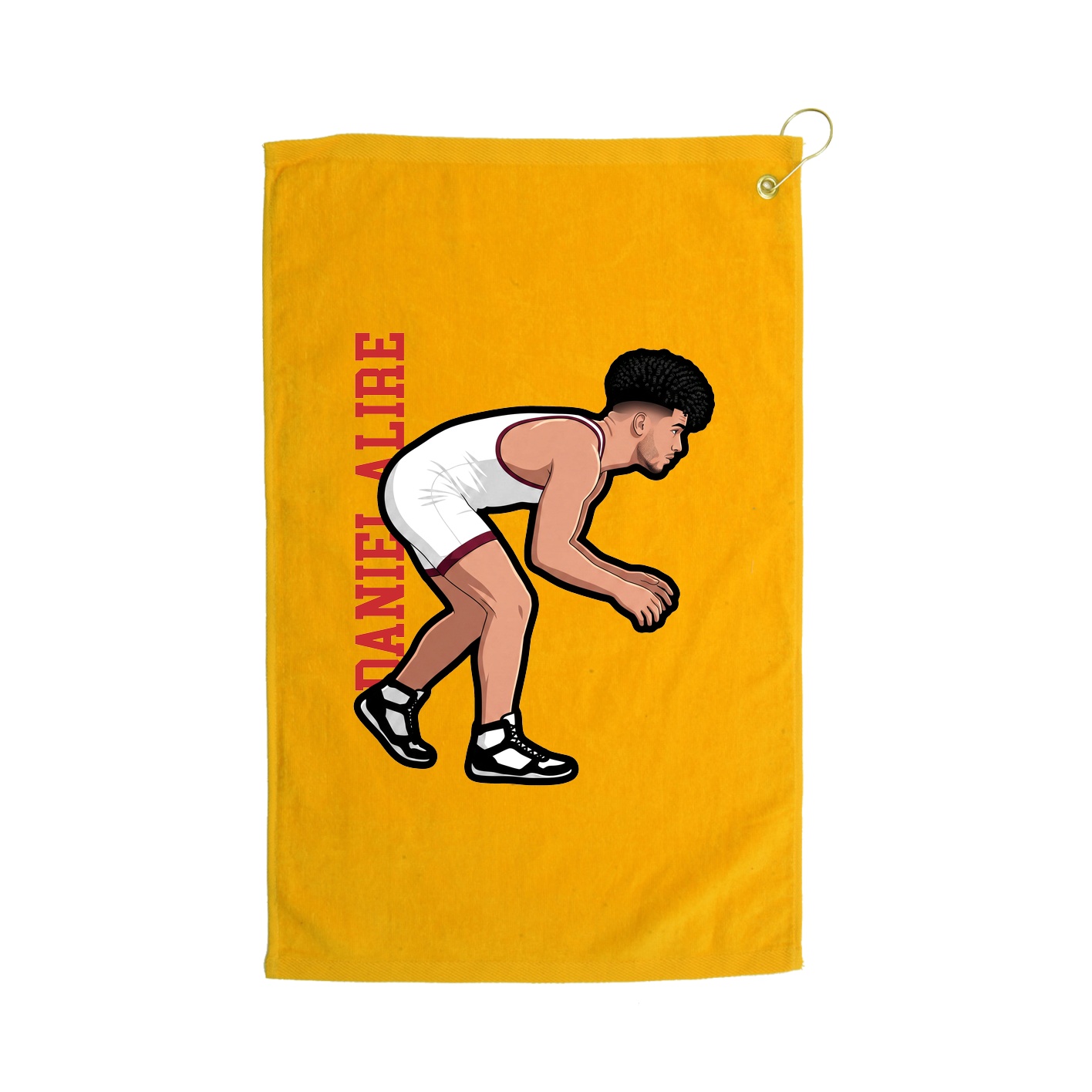 Golf Towel — Name Vertical in Gold