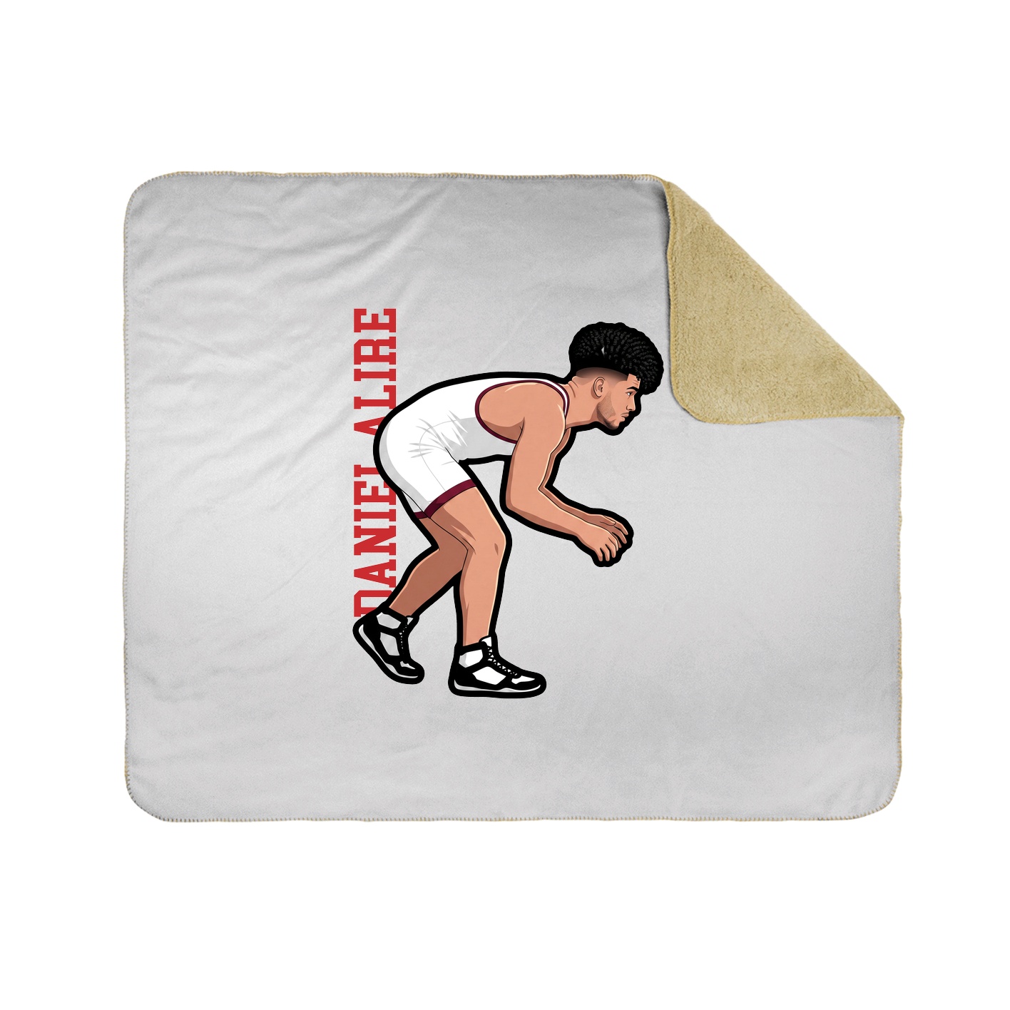 Throw Blanket — Name Vertical in White