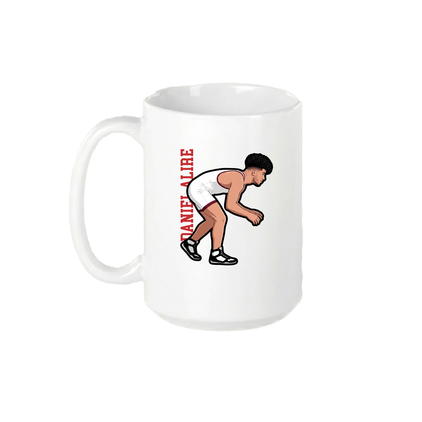 15oz Coffee Mug — Name Vertical in White