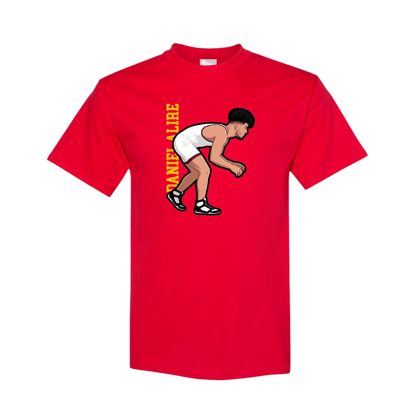 Tee — Name Vertical in Red