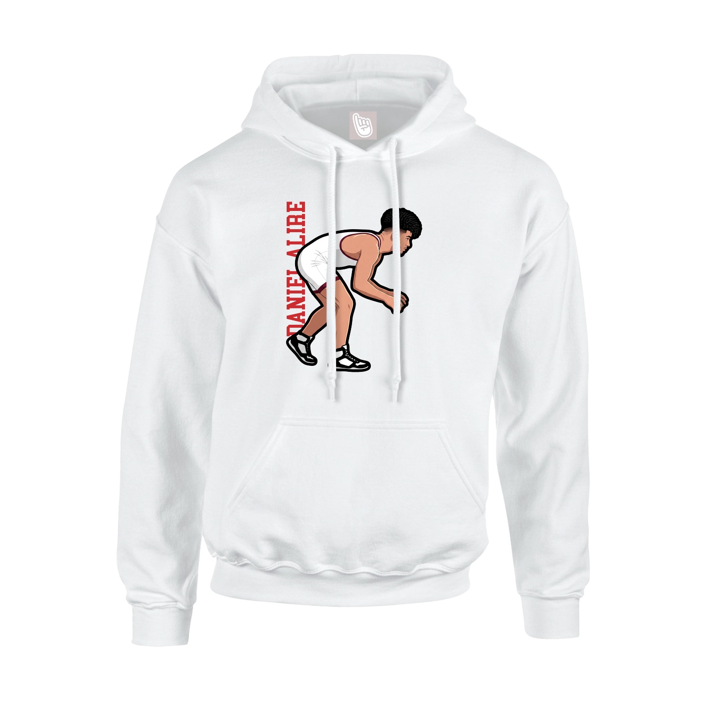 Hoodie — Name Vertical in White