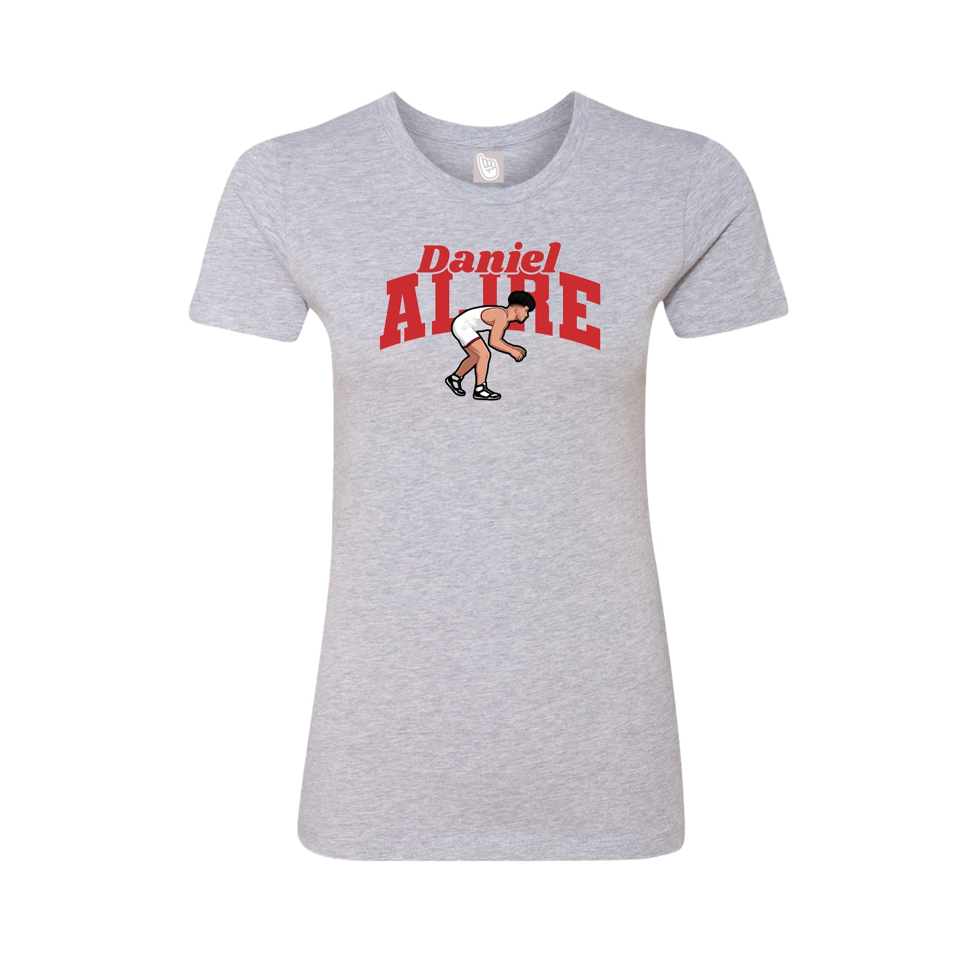 Fitted Women's Tee — Signature Arch in Grey
