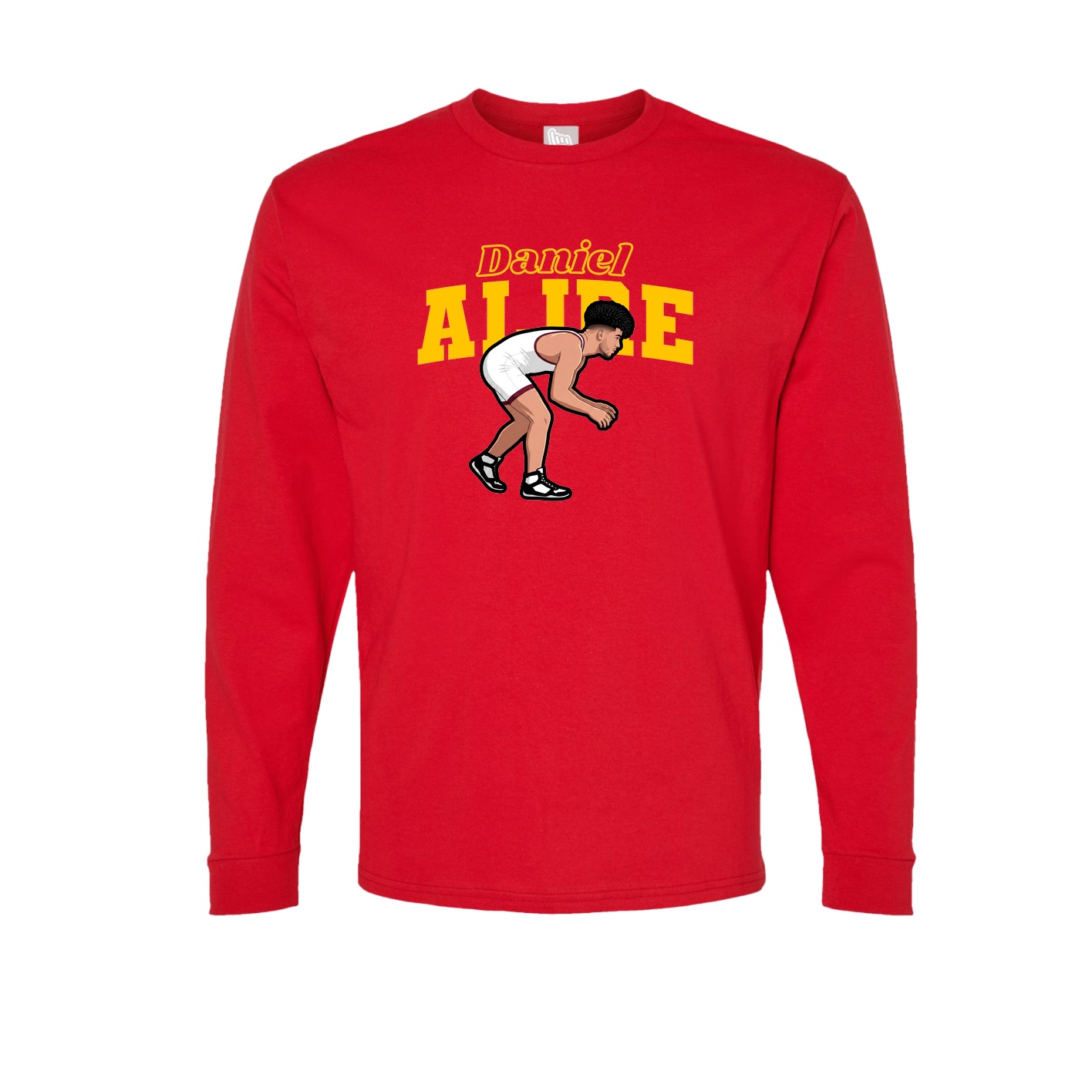 Long Sleeve Tee — Name Arch in Red