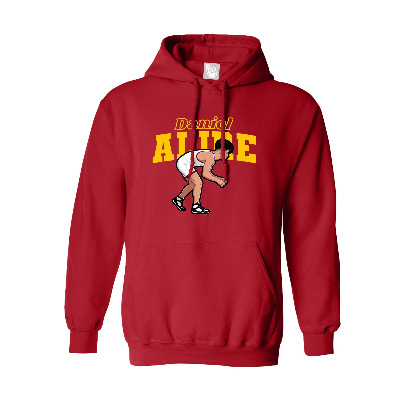 Hoodie — Name Arch in Red