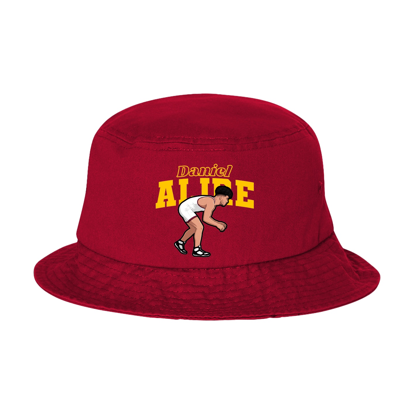 Bucket Cap — Name Arch in Red
