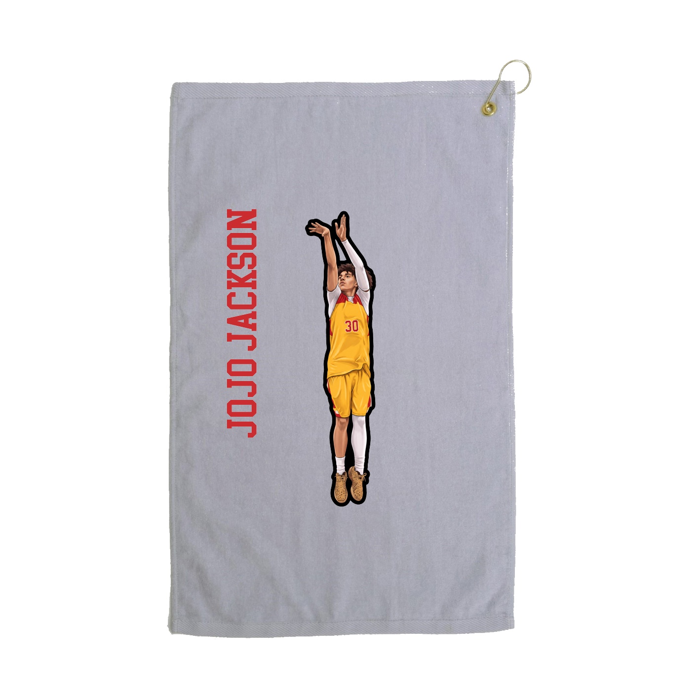Golf Towel — Name Vertical in Grey
